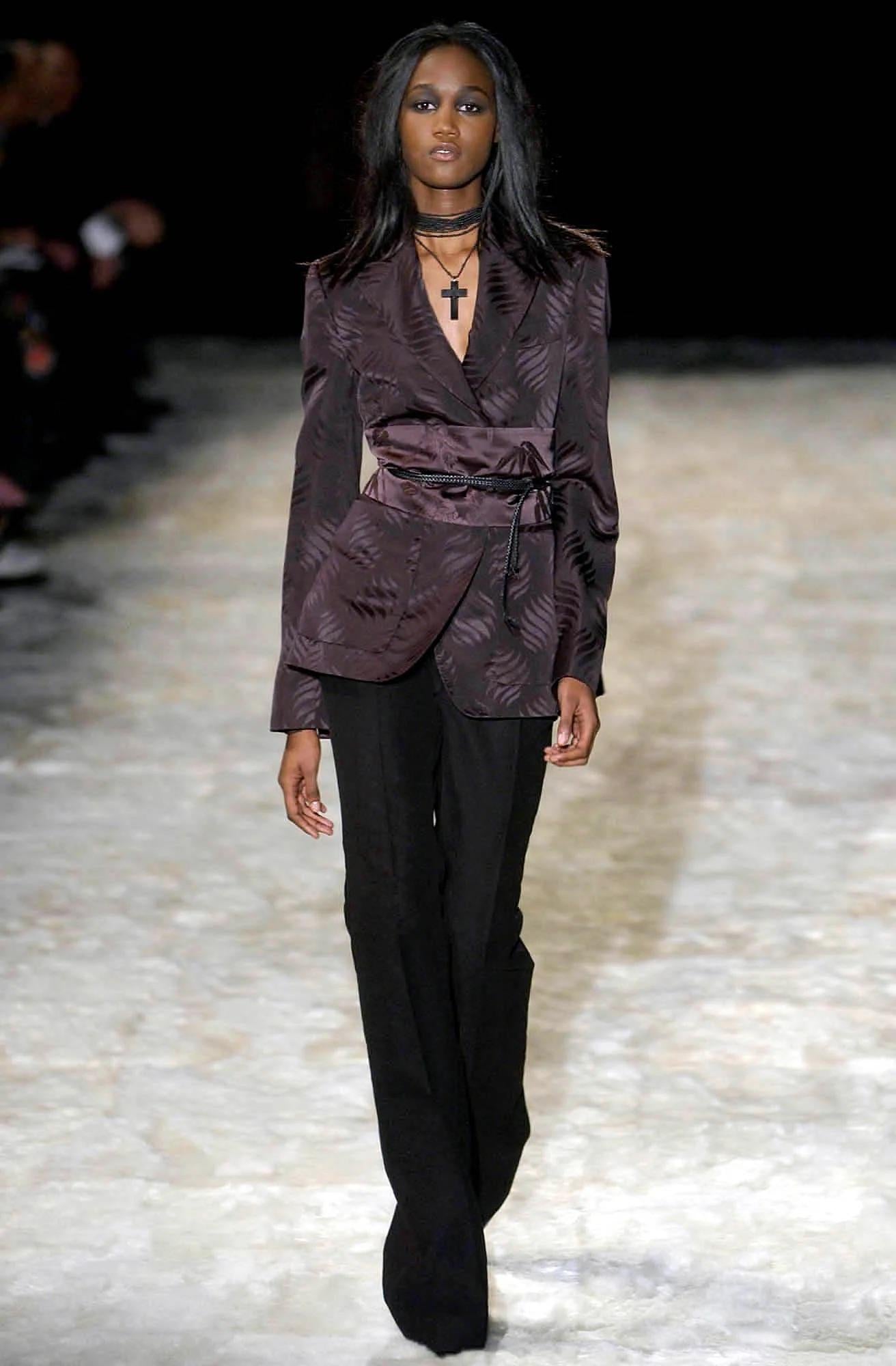 F/W 2002 Gucci by Tom Ford Runway Purple Silk Jacquard Blazer