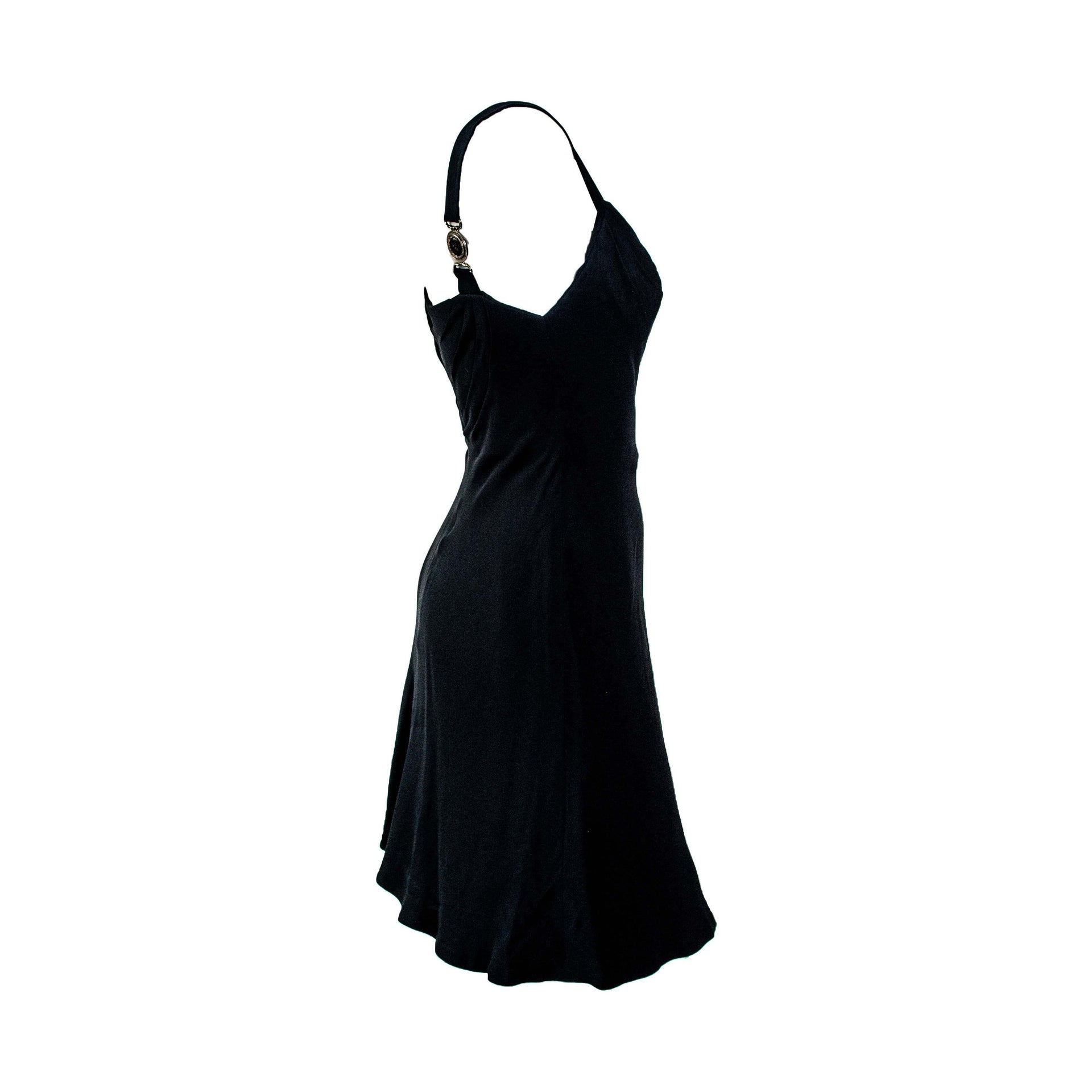 S/S 1996 Gianni Versace Couture Medusa Strap Mini Runway Dress