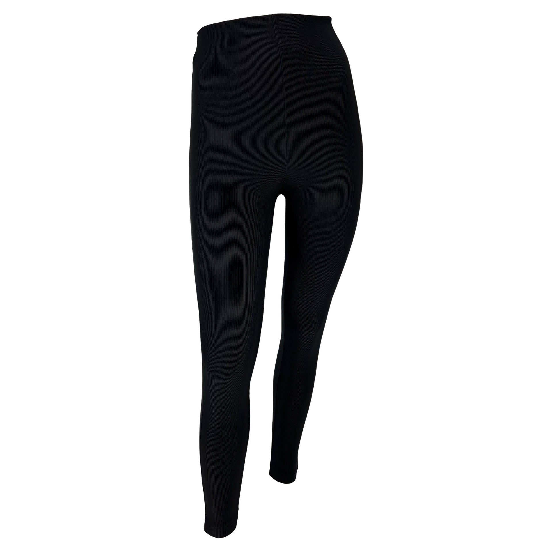 S/S 1992 Gianni Versace Couture High-Waisted Ribbed Stretch Legging Pants