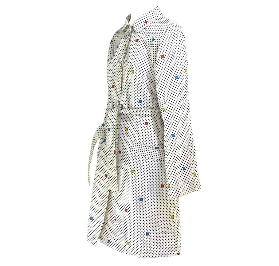 Early 1990s Gianni Versace Medusa Polka Dot Nylon Oversized Trench Coat