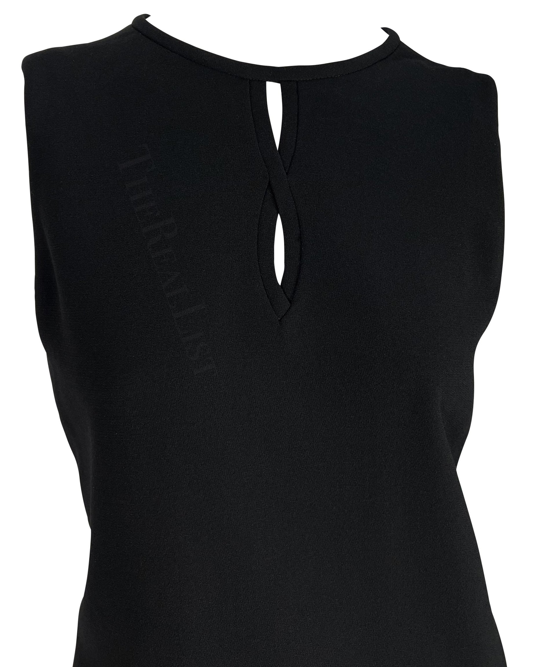 NWT F/W 1997 Gianni Versace Couture Cutout Black Wool Shift Dress