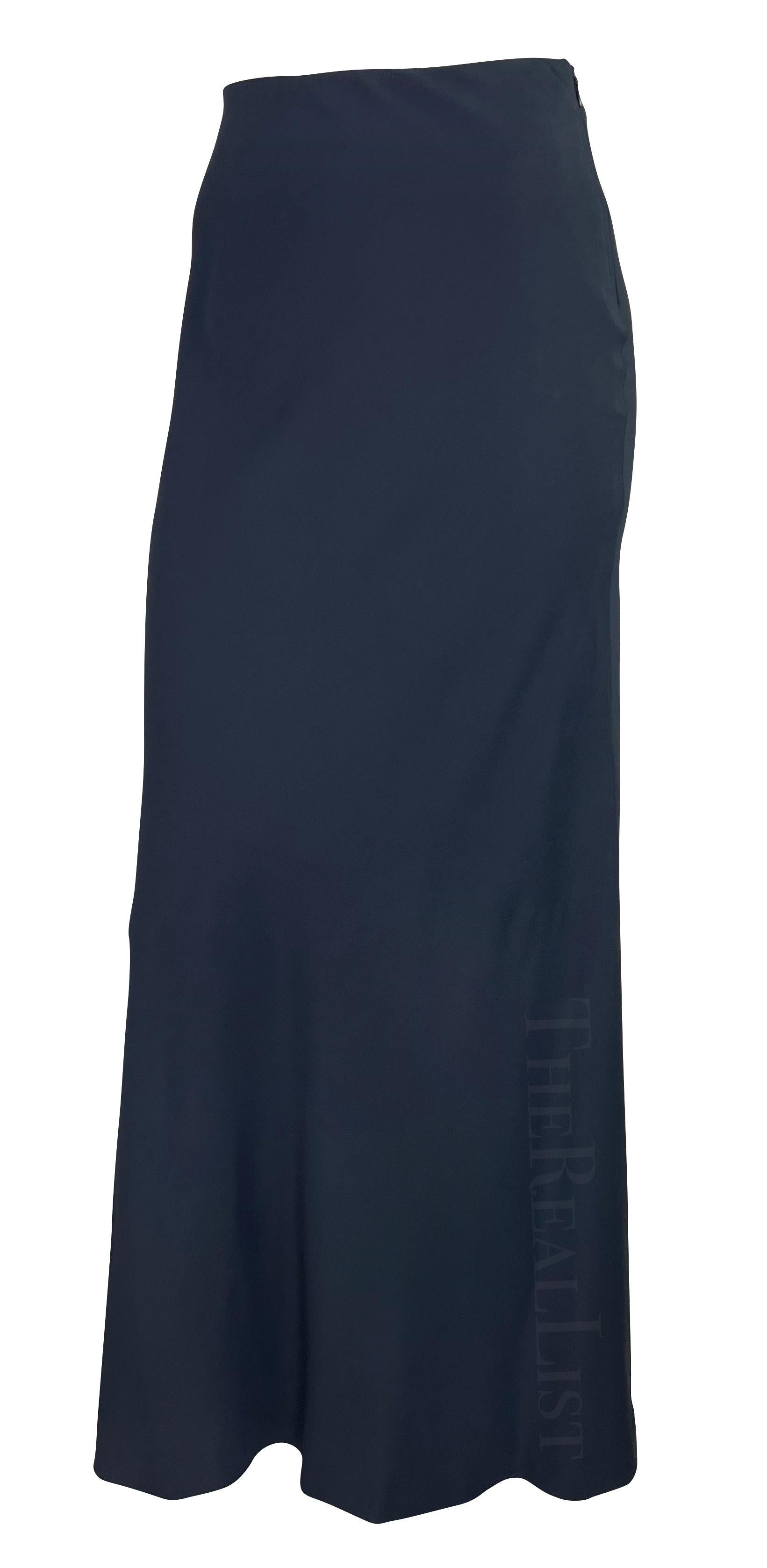 NWT S/S 1996 Gucci by Tom Ford Navy Bodycon Stretch Maxi Skirt