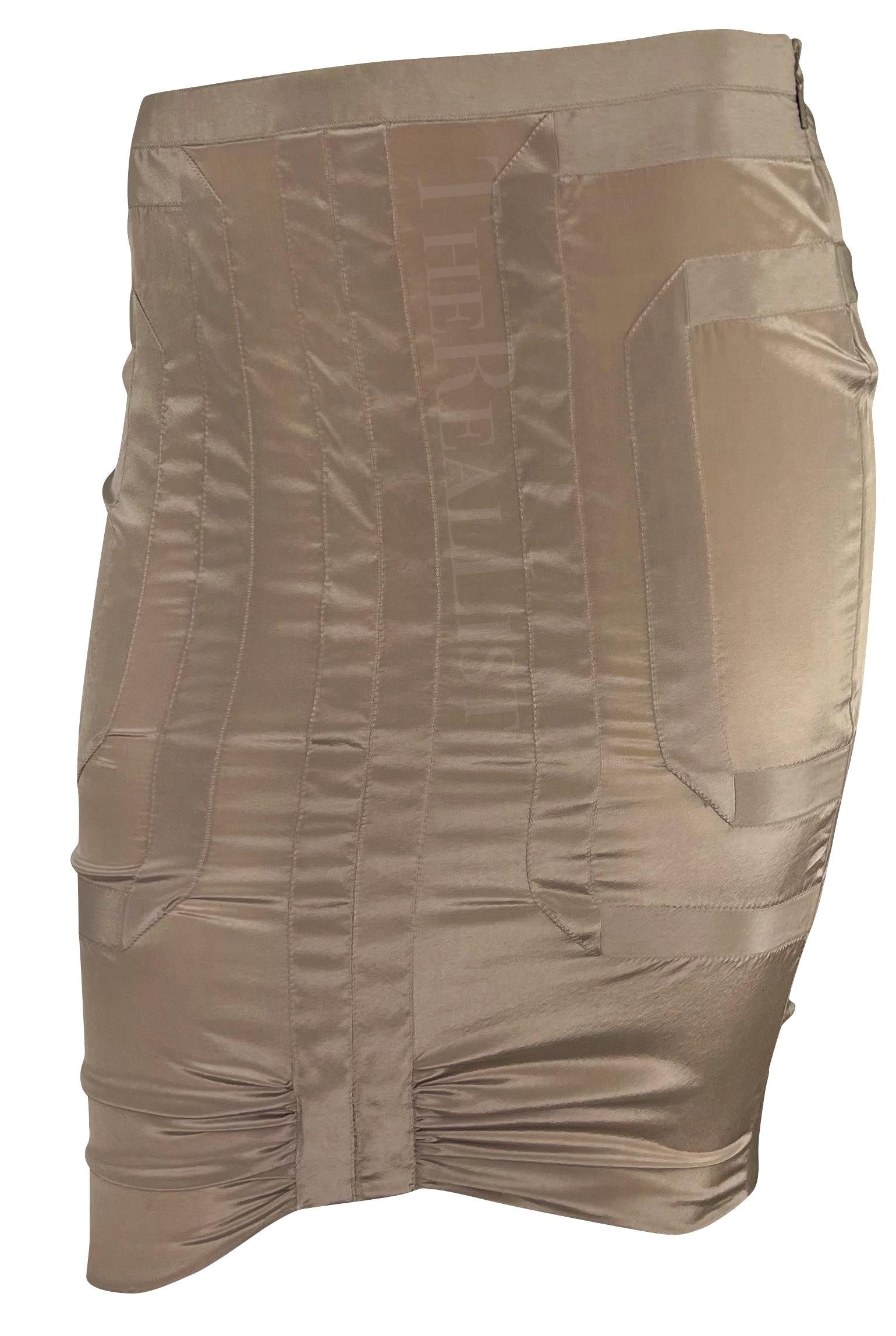 NWT S/S 2005 Gucci Taupe Panel Wiggle Pencil Skirt