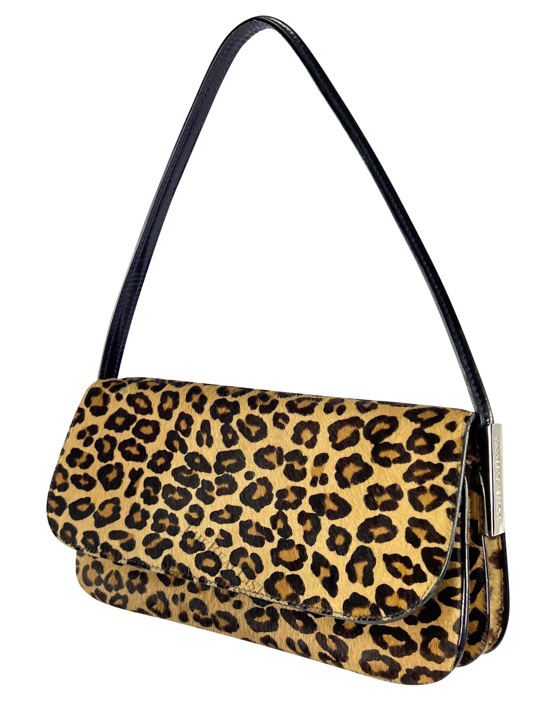 F/W 2000 Dolce & Gabbana Leopard Print Pony Hair Small Shoulder Bag