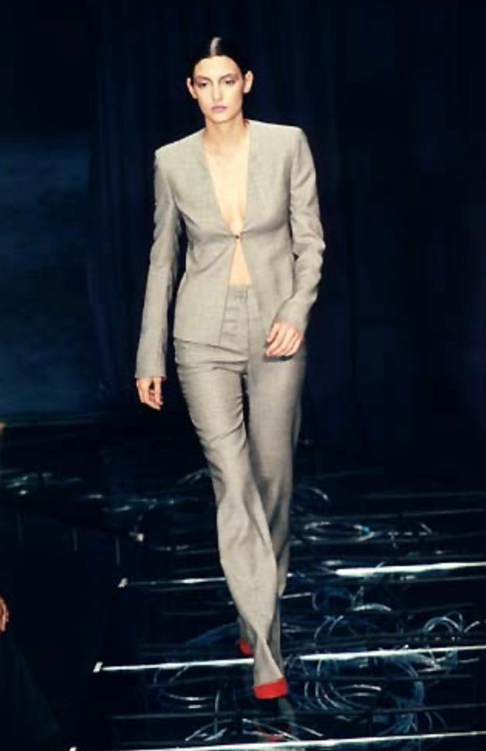 NWT S/S 1998 Gianni Versace by Donatella Houndstooth Tunic Suit Green Lining
