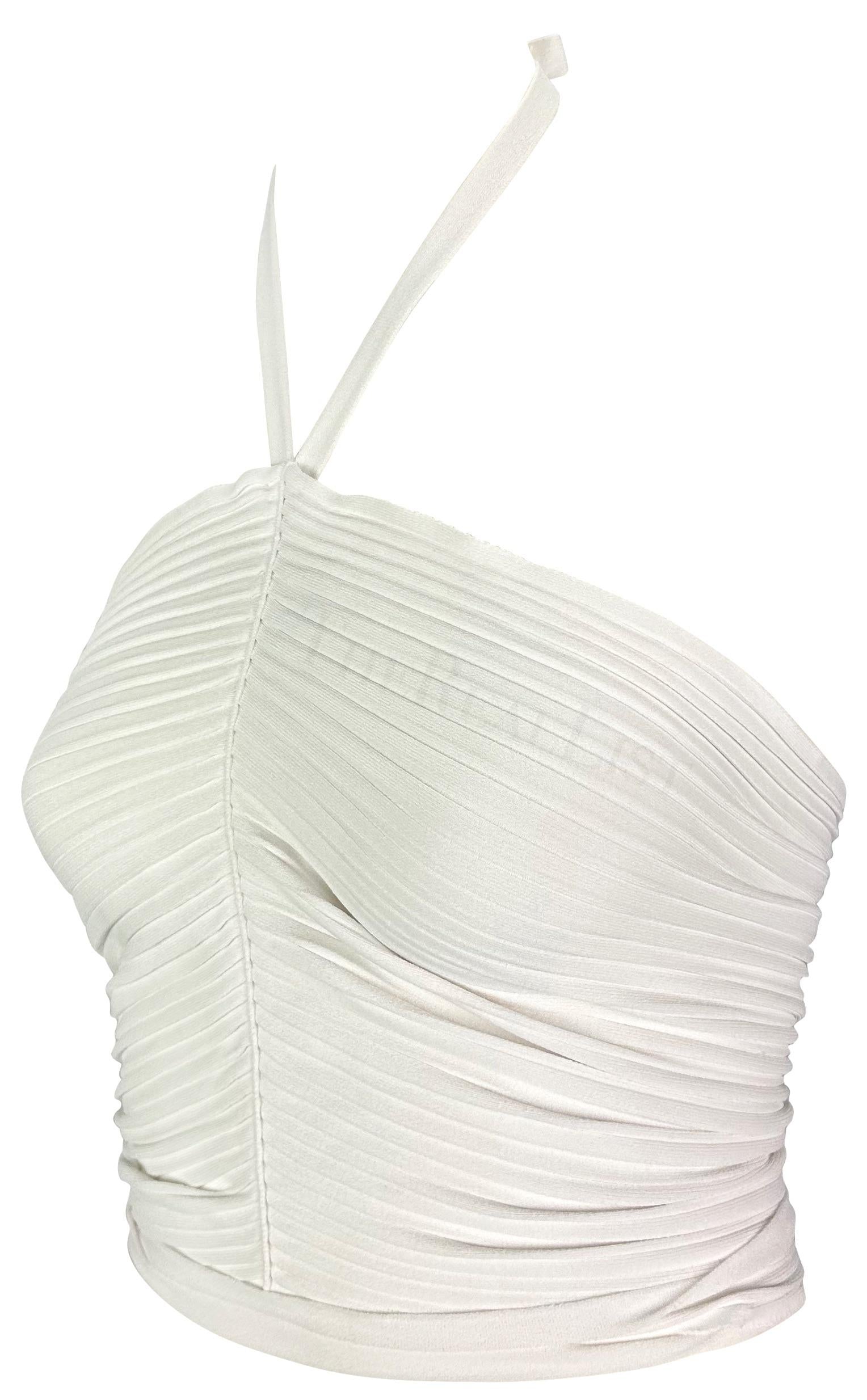 S/S 2000 Gucci by Tom Ford White Ribbed Halter Neck Tank Top