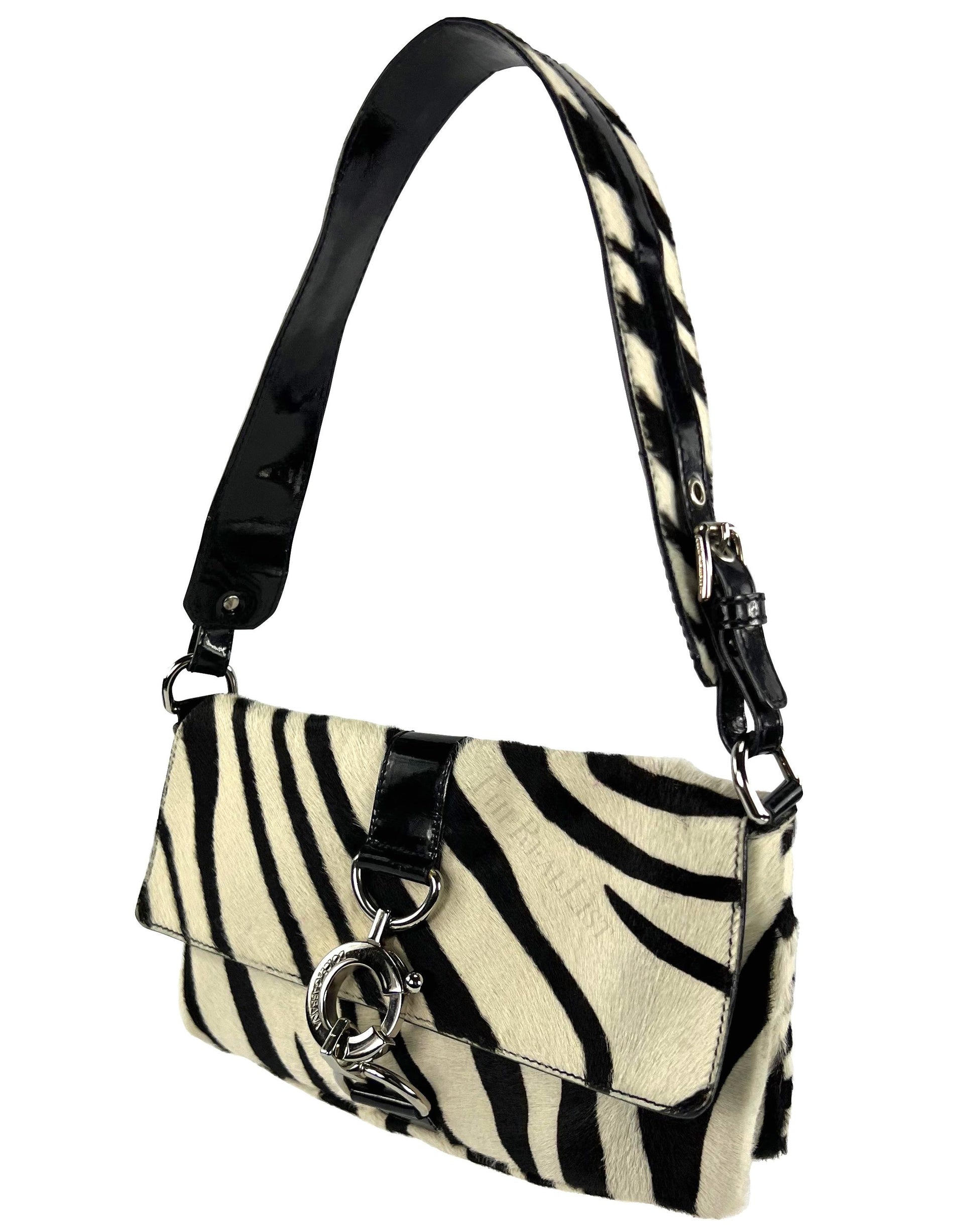 Early 2000s Dolce and Gabbana Zebra Pony Hair Shoulder Bag