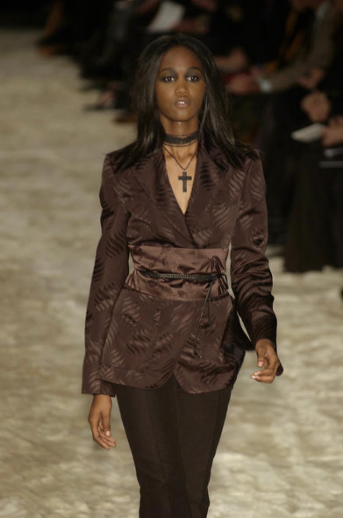 F/W 2002 Gucci by Tom Ford Navy Silk Buckle Skirt