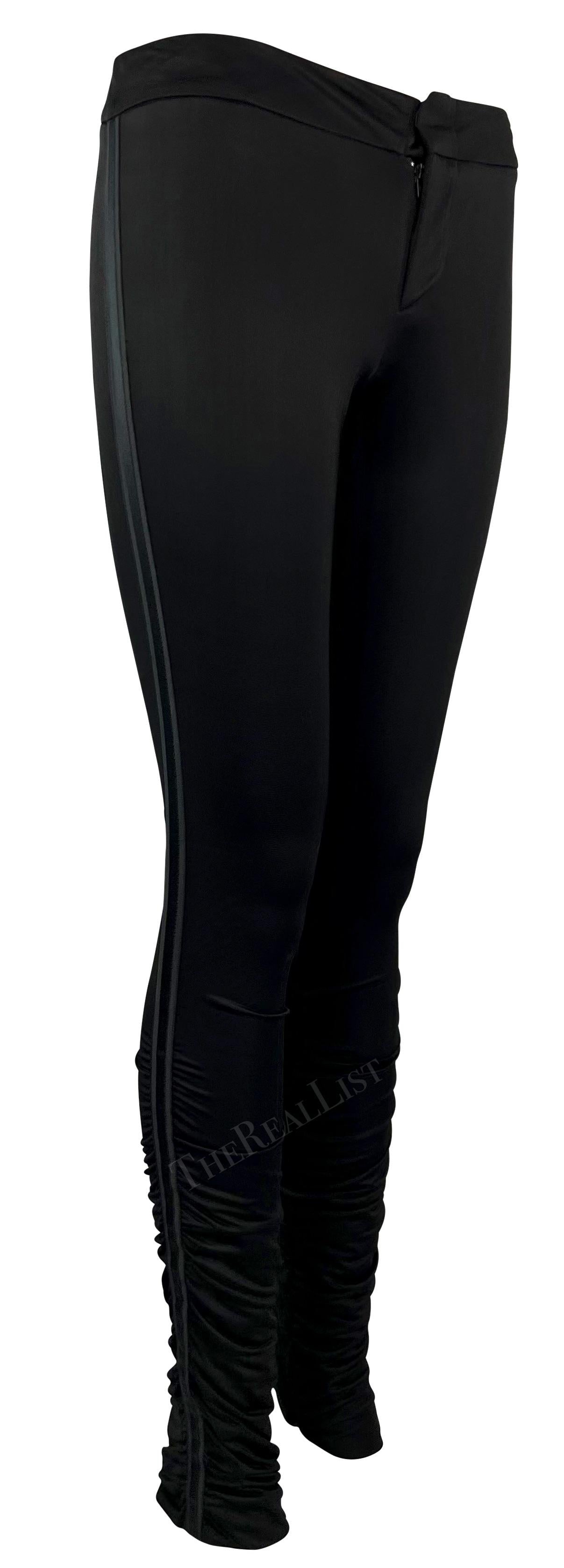 NWT F/W 2004 Gucci by Tom Ford Black Ruched Ribbon Trimmed Pants