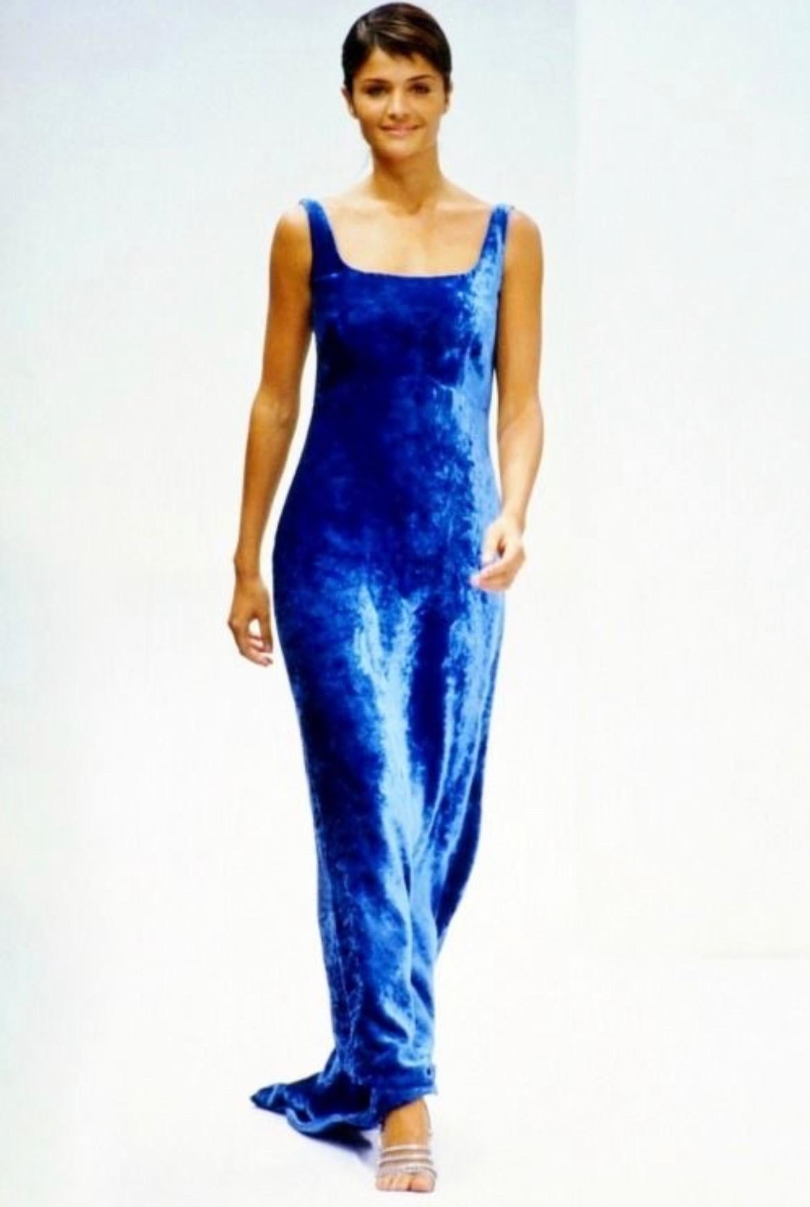 F/W 1994 Dolce & Gabbana Runway Brown Velvet Viscose Maxi Flare Evening Gown