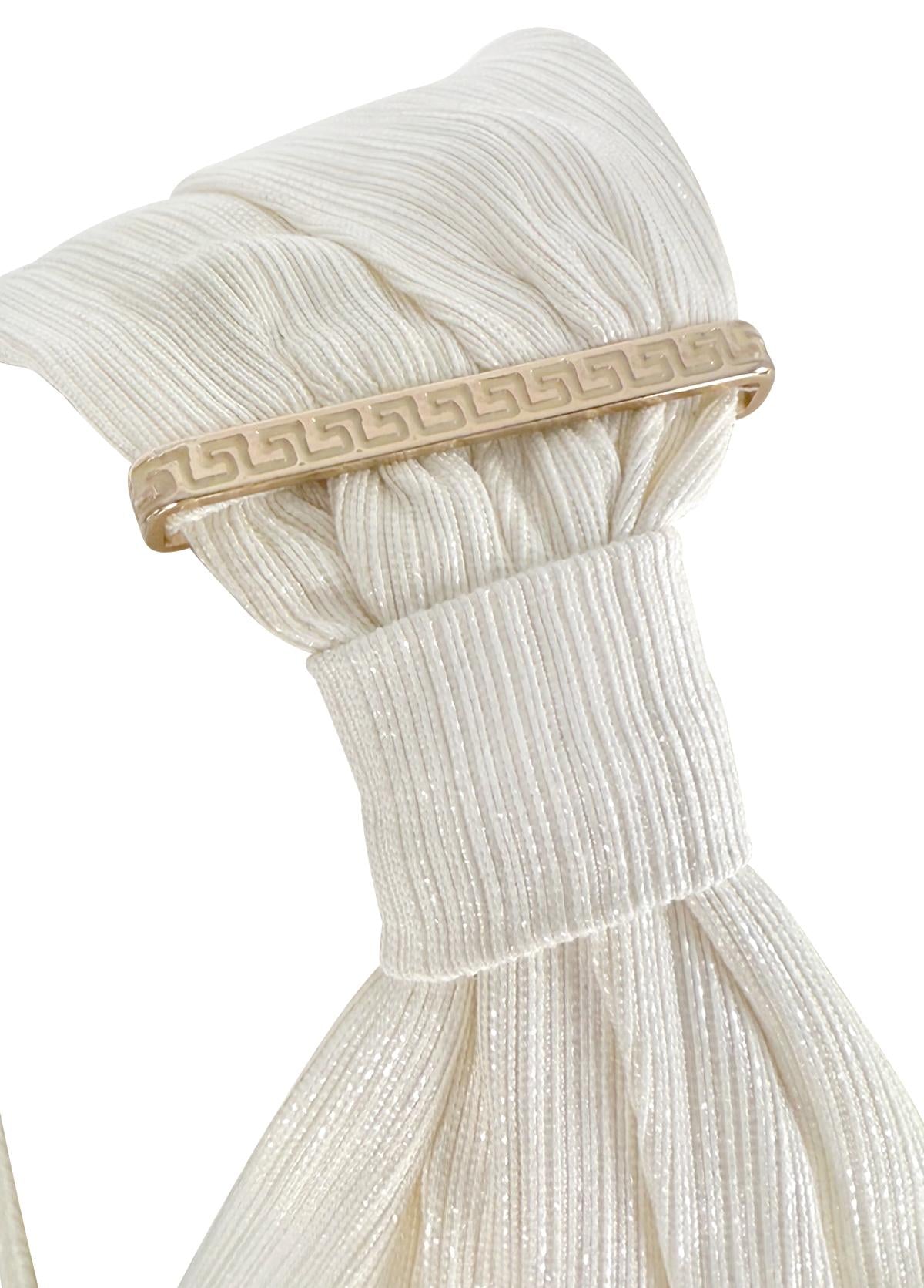 S/S 2001 Gianni Versace by Donatella Off-White Shimmery Mini Dress
