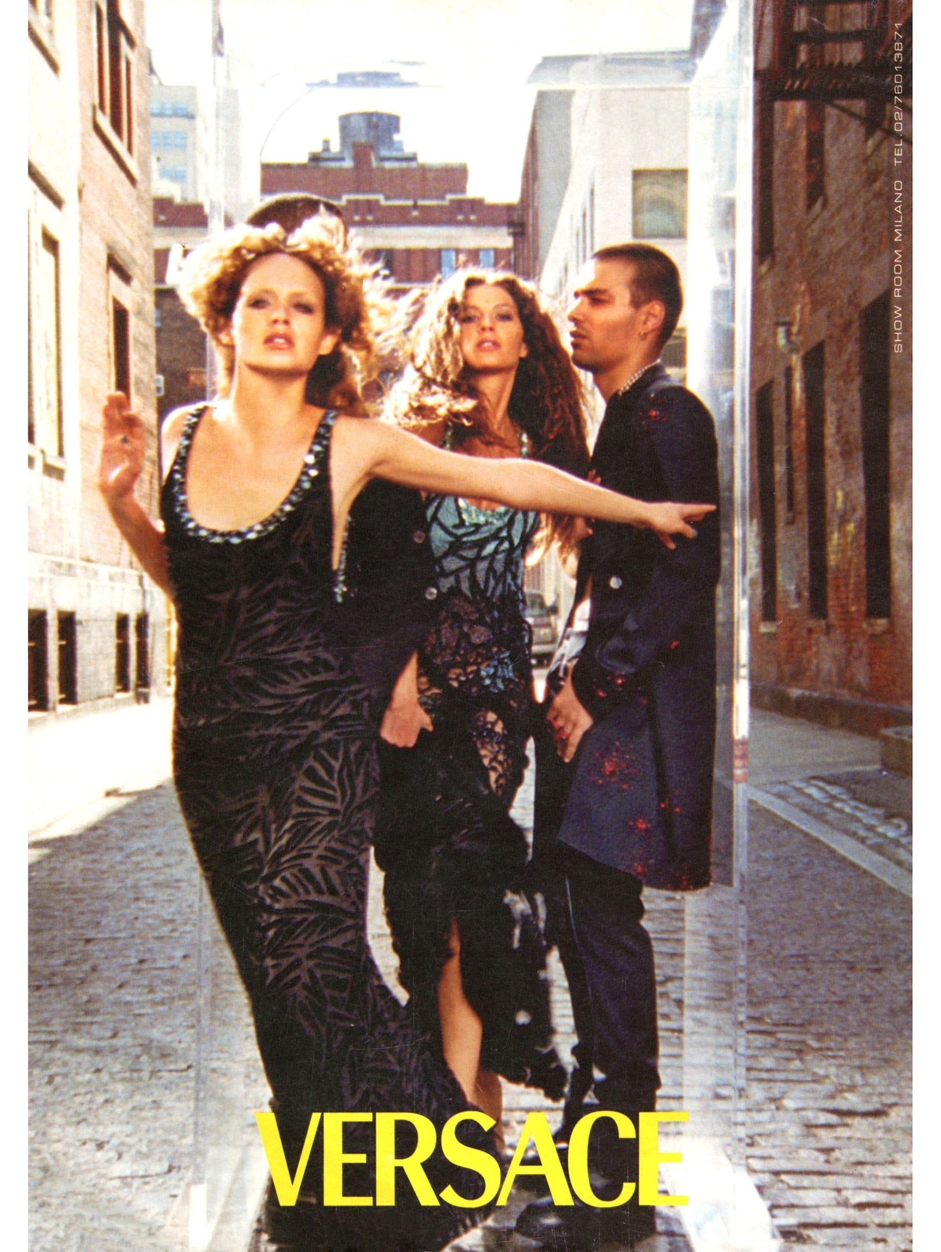 F/W 1999 Gianni Versace by Donatella Red Rhinestone Beaded Black Tube Dress