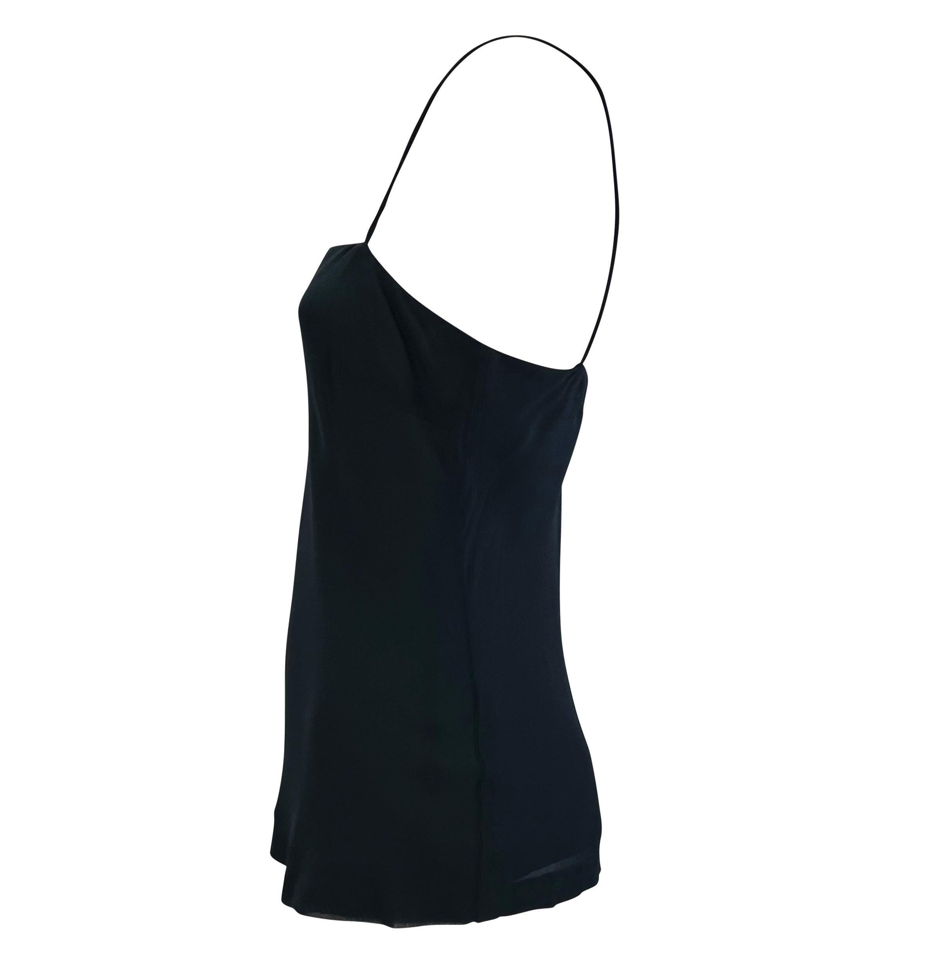 S/S 1997 Gucci by Tom Ford Navy Sheer Crepe Chiffon Silk Blend Tank Top