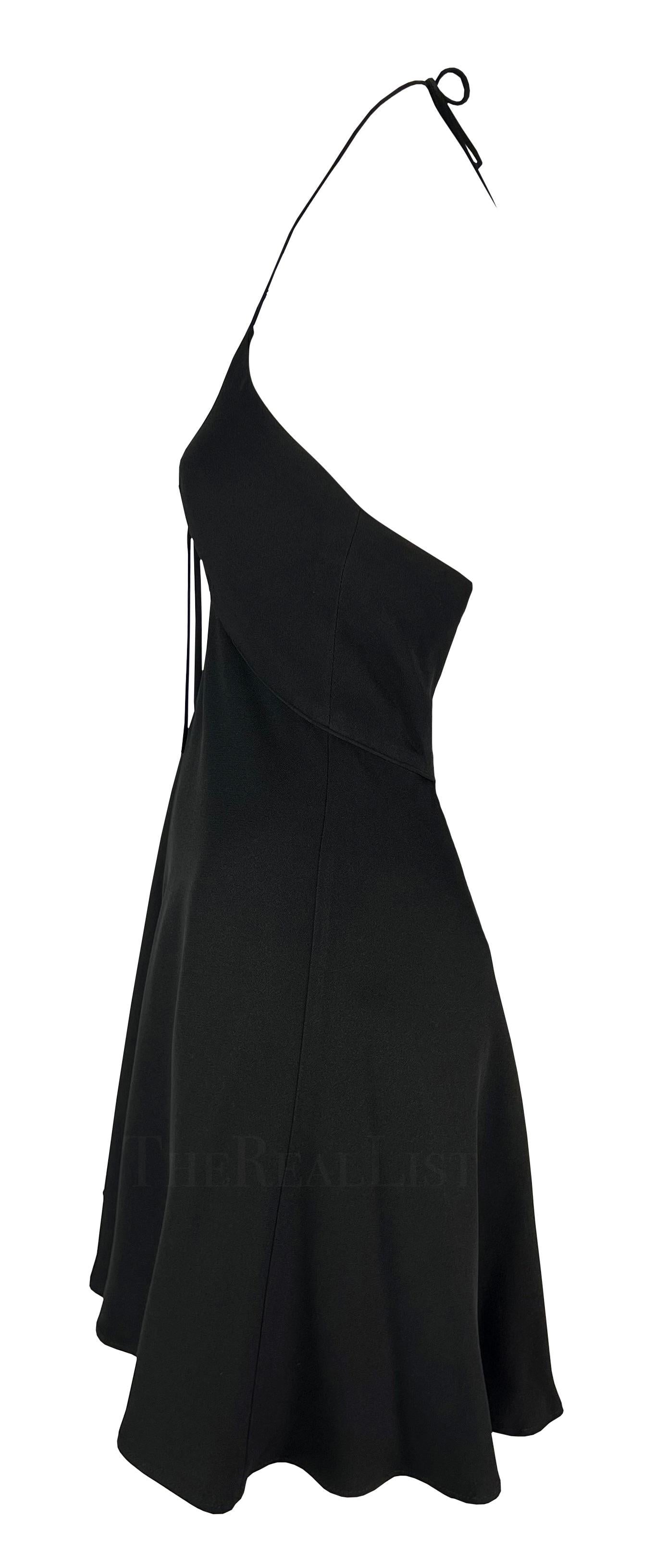 S/S 1995 Dolce & Gabbana Black Bow Halterneck Flare Mini Dress
