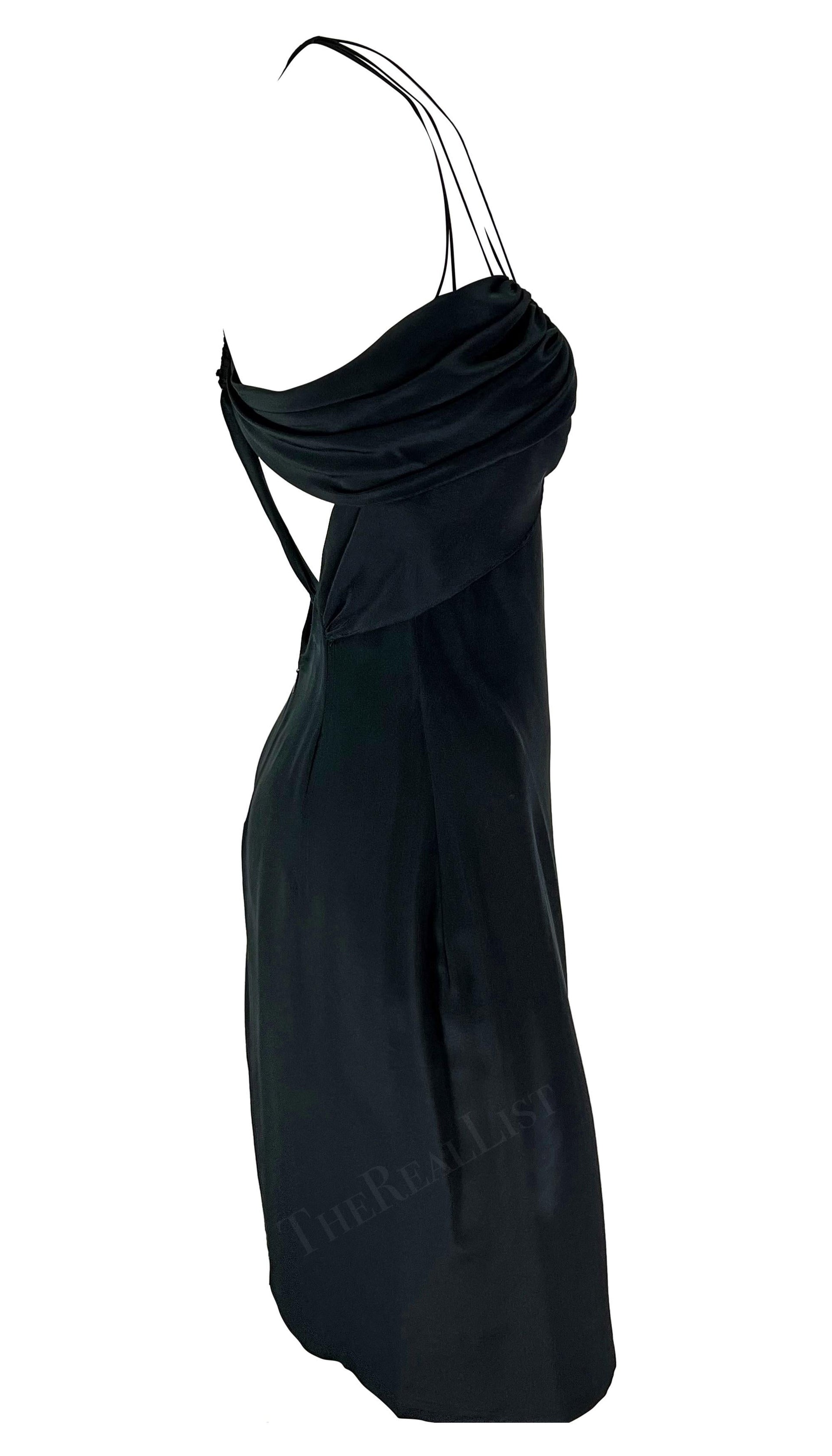 F/W 2002 Gucci by Tom Ford Black Silk Strap Mini Dress