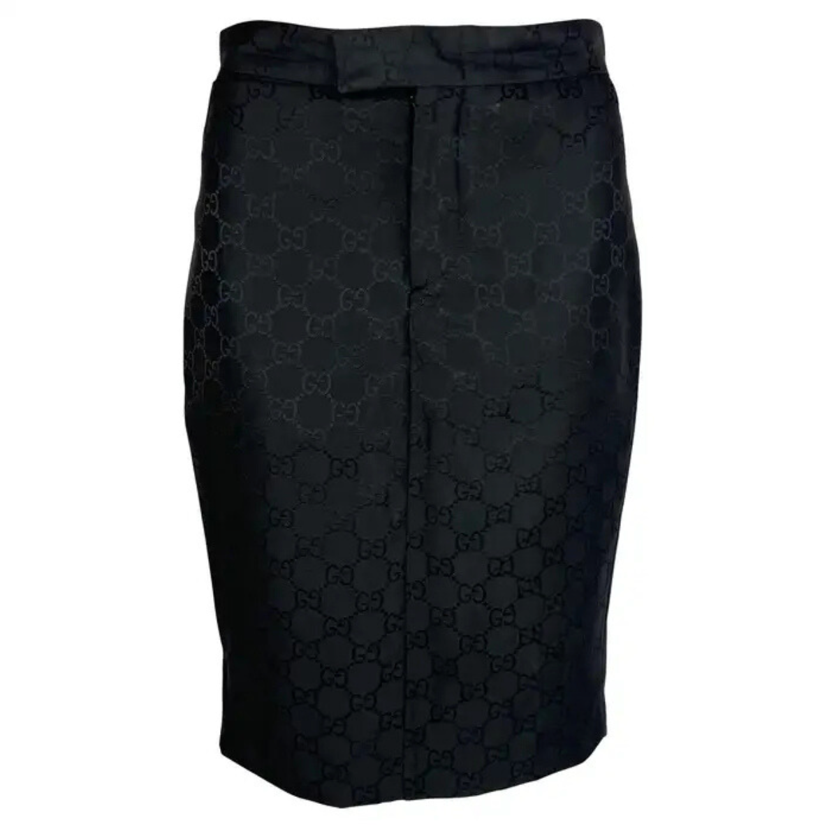 S/S 1998 Gucci by Tom Ford Black 'GG' Monogram Runway Skirt