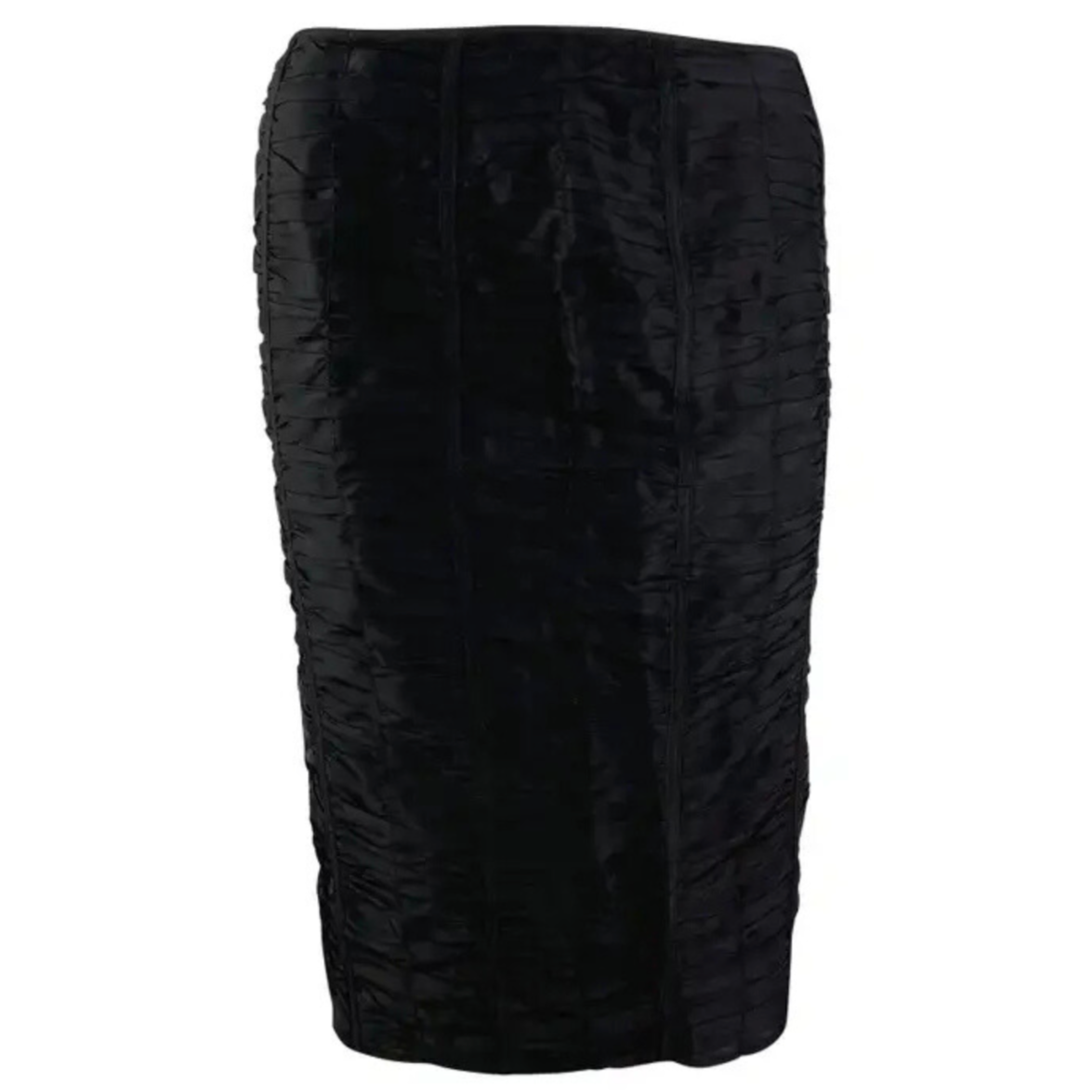 S/S 2001 Gucci by Tom Ford Black Ruched Silk Skirt