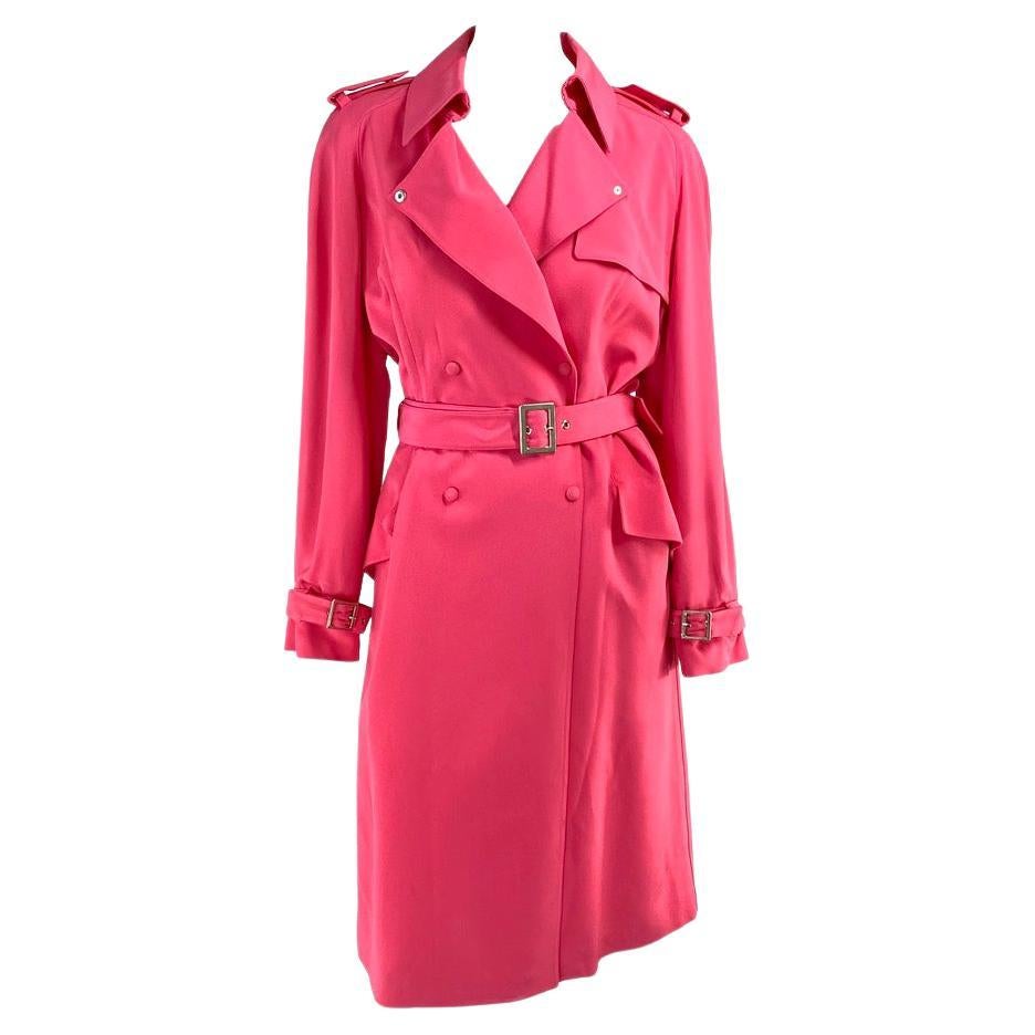 F/W 2001 Thierry Mugler Couture Final Runway Hot Pink Trench Coat Dress