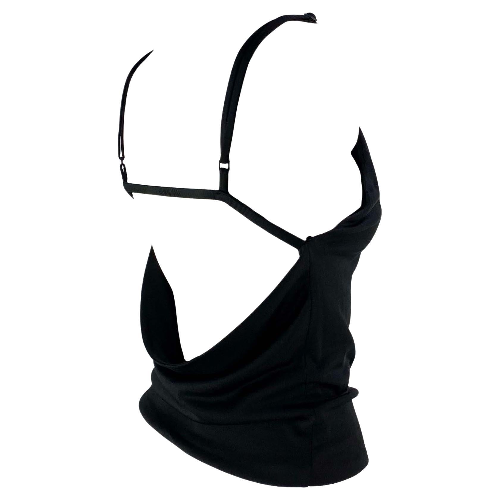 S/S 2001 Gucci by Tom Ford Backless Bra Strap Black Tank Top