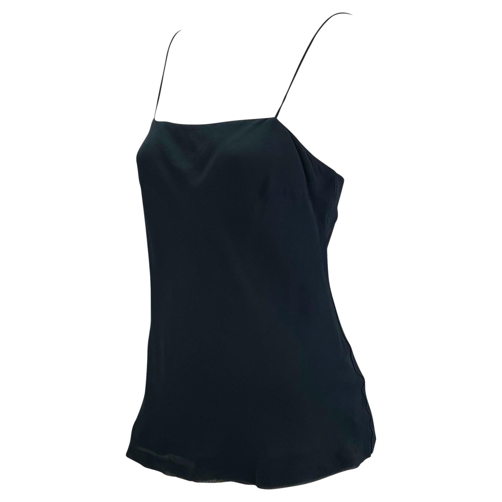 S/S 1997 Gucci by Tom Ford Navy Sheer Crepe Chiffon Silk Blend Tank Top