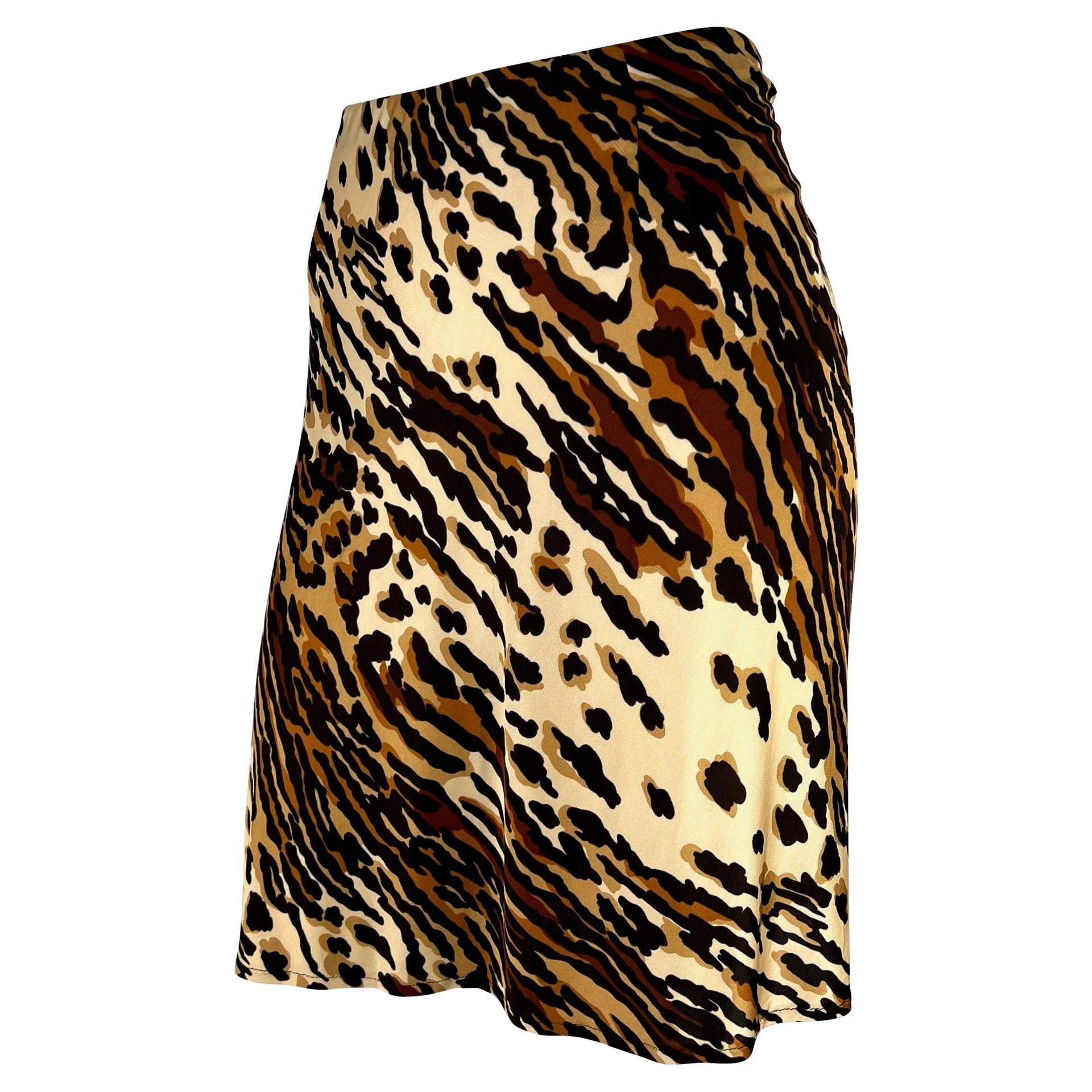 NWT 1990s Dolce & Gabbana Animal Print Stretch Viscose Skirt