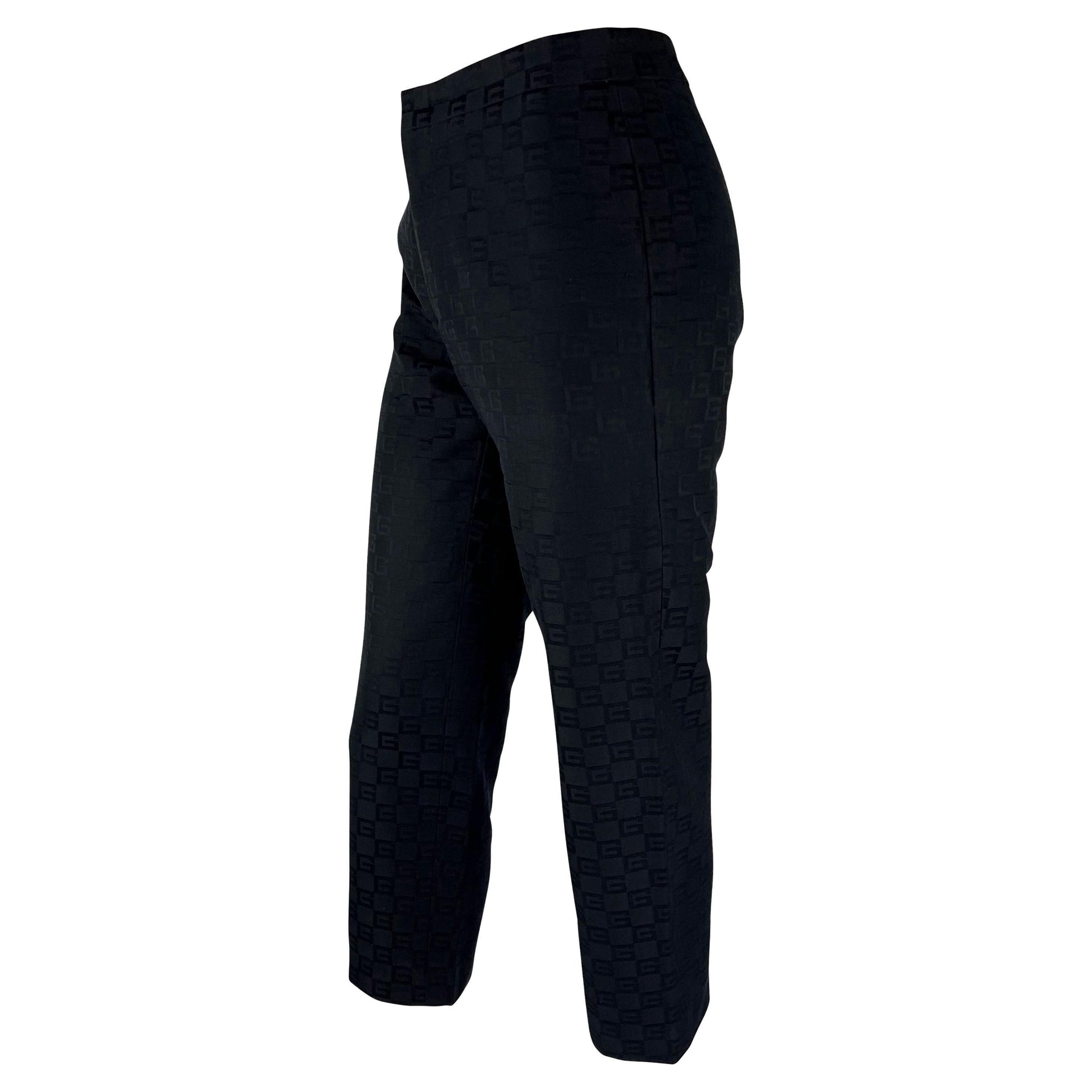 F/W 2000 Gucci by Tom Ford GG Monogram Jacquard Black Pants