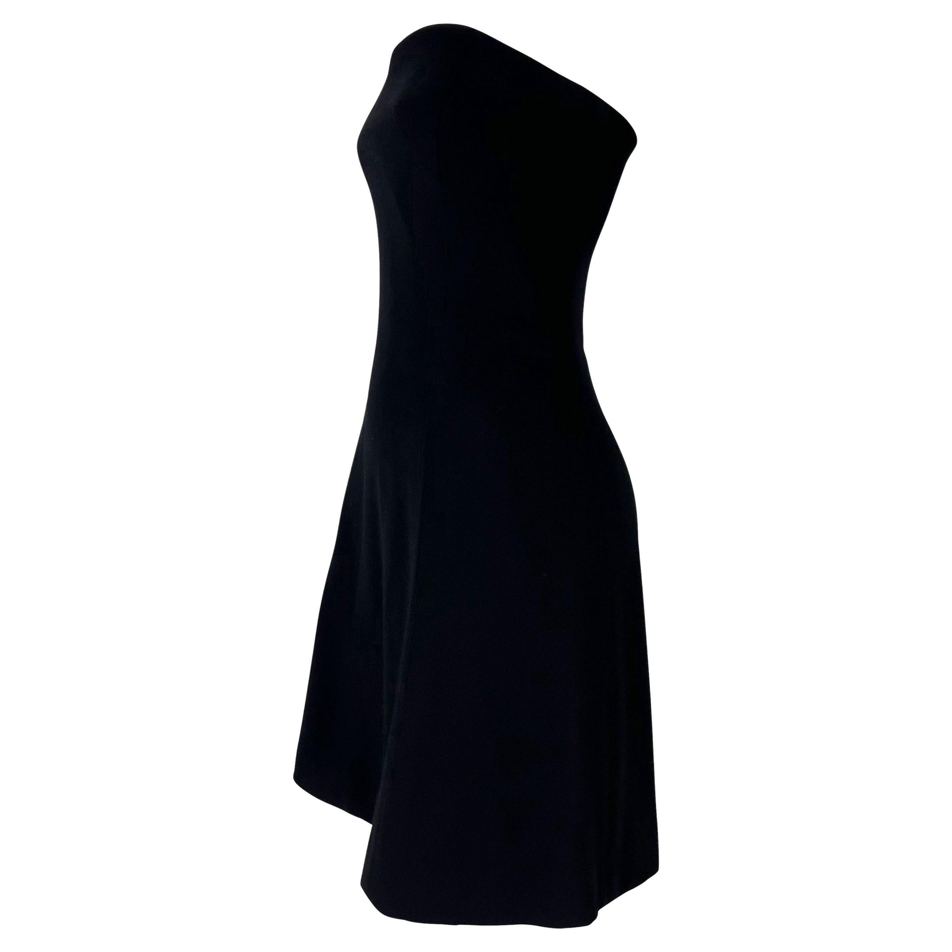 F/W 1994 Gianni Versace Couture Black Wool Corseted Mini Dress