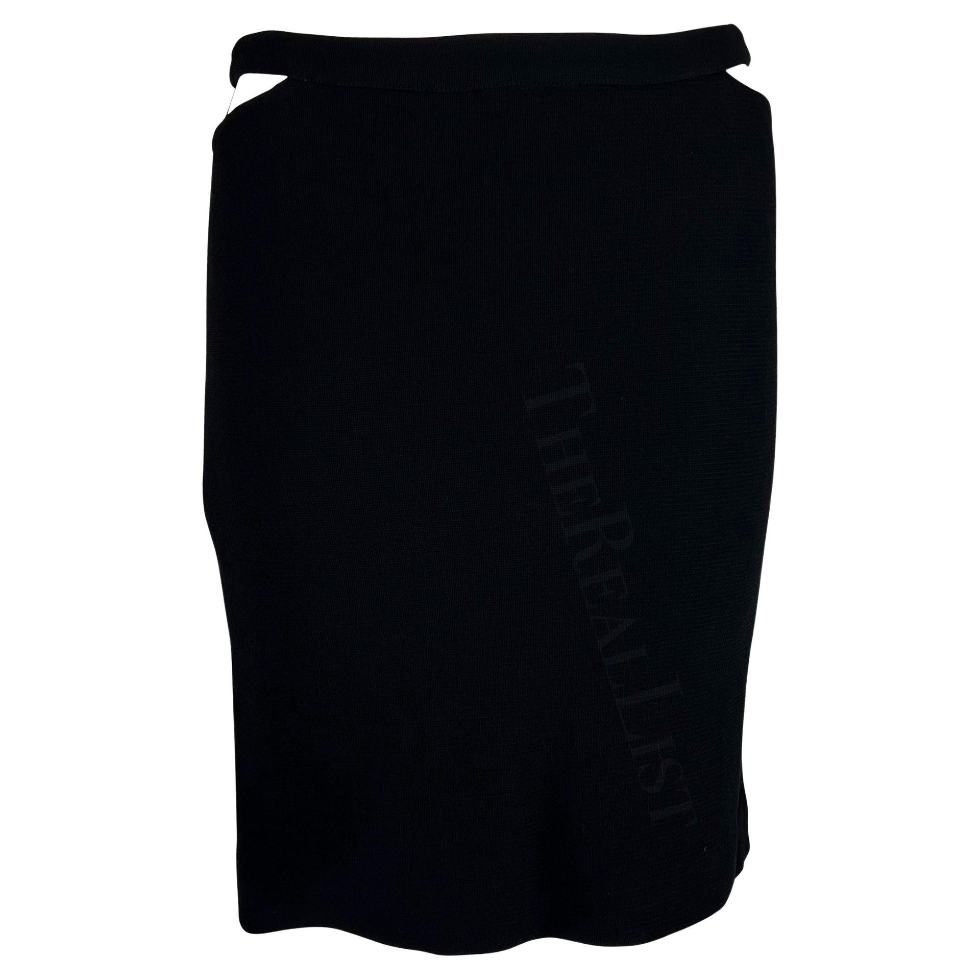F/W 1997 Gianni Versace Runway Black Hip Cut Out Skirt