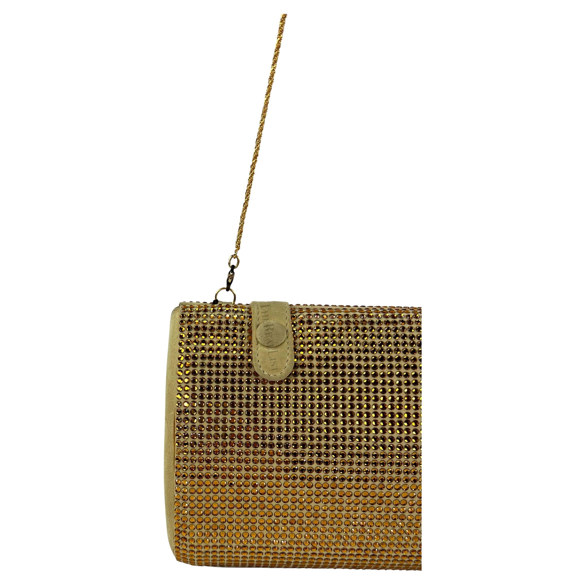 S/S 2000 Gianni Versace by Donatella Runway Gold Rhinestone Convertible Clutch