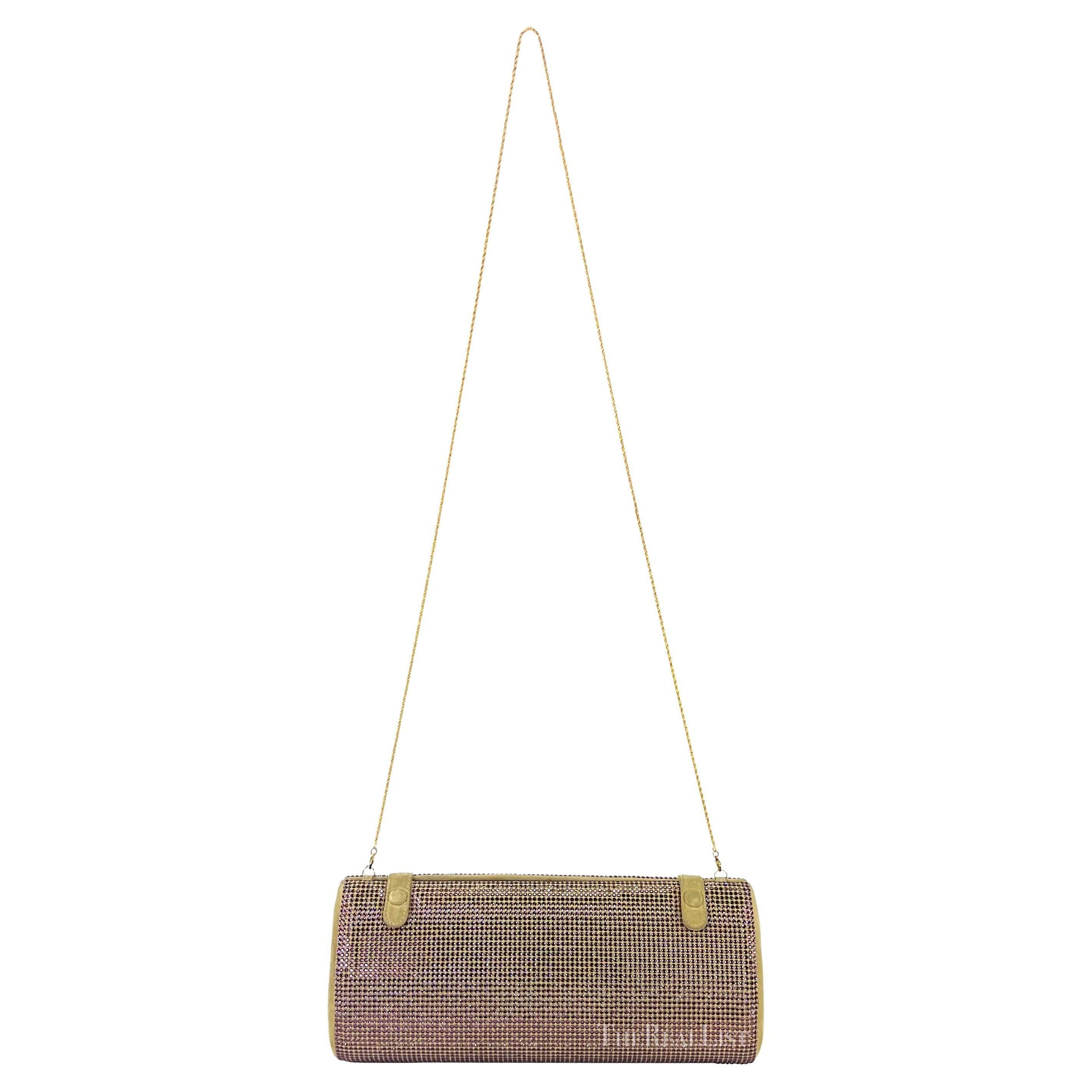 S/S 2000 Gianni Versace by Donatella Runway Purple Rhinestone Convertible Clutch