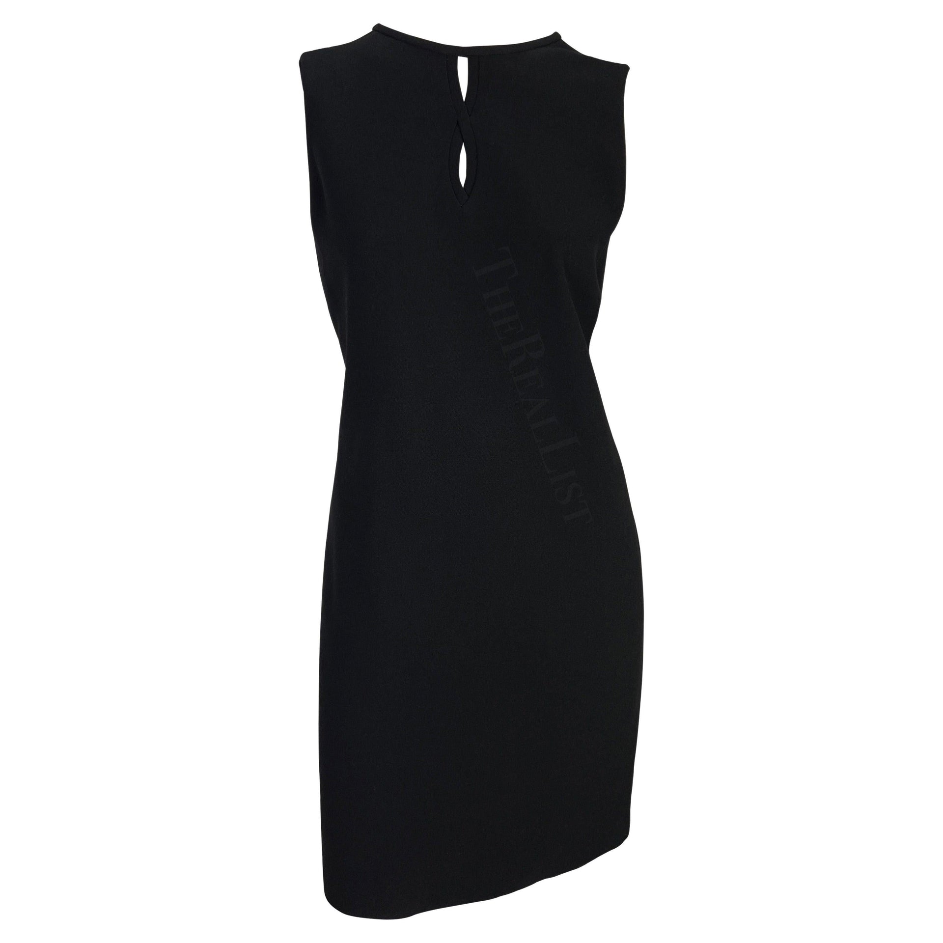NWT F/W 1997 Gianni Versace Couture Cutout Black Wool Shift Dress