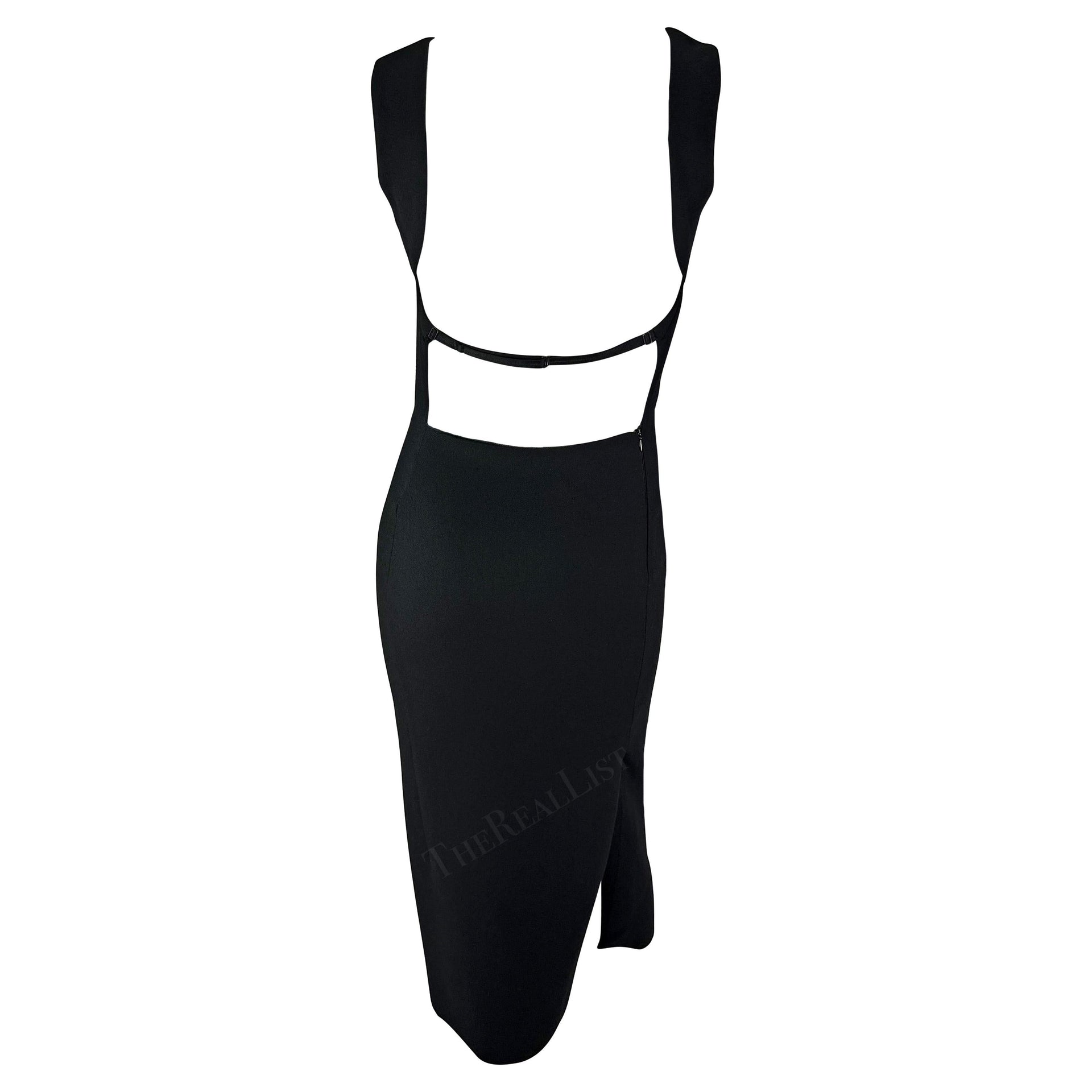 F/W 1998 Dolce & Gabbana Black Sleeveless Backless Runway Dress
