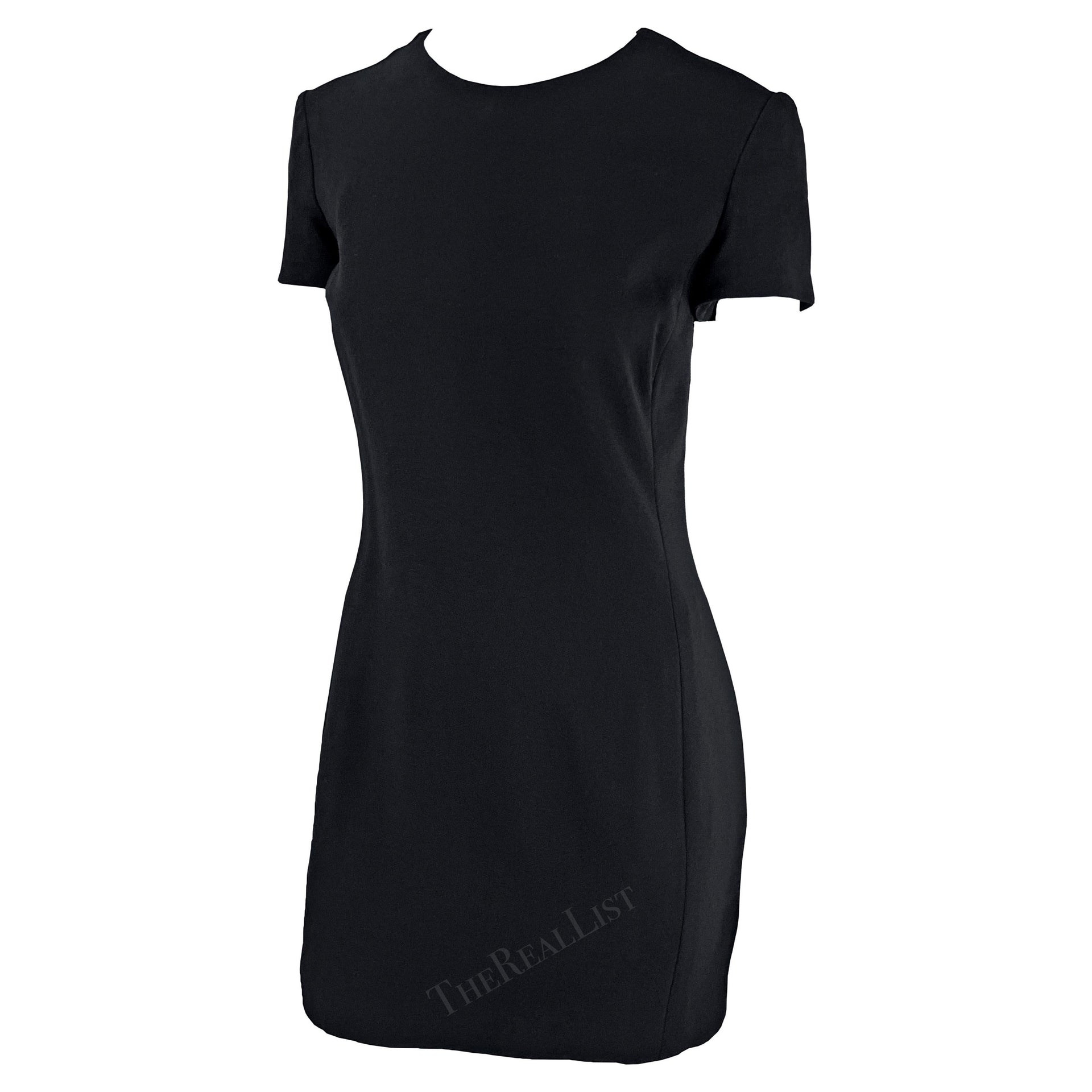 F/W 1996 Gianni Versace Short Sleeve Black Mini Dress