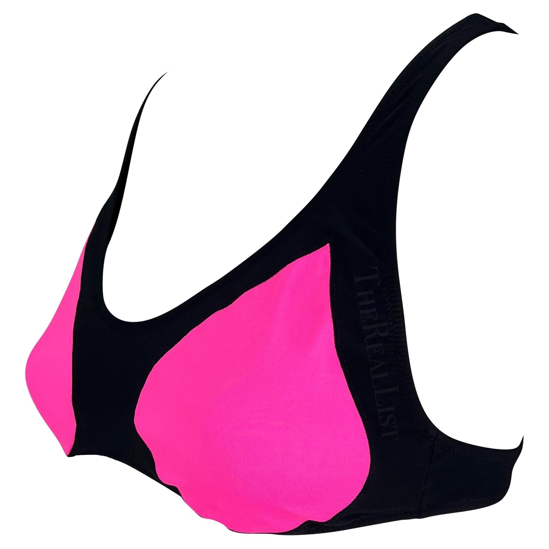 Resort 2009 Alexander McQueen Black Hot Pink Bikini Bralette Top