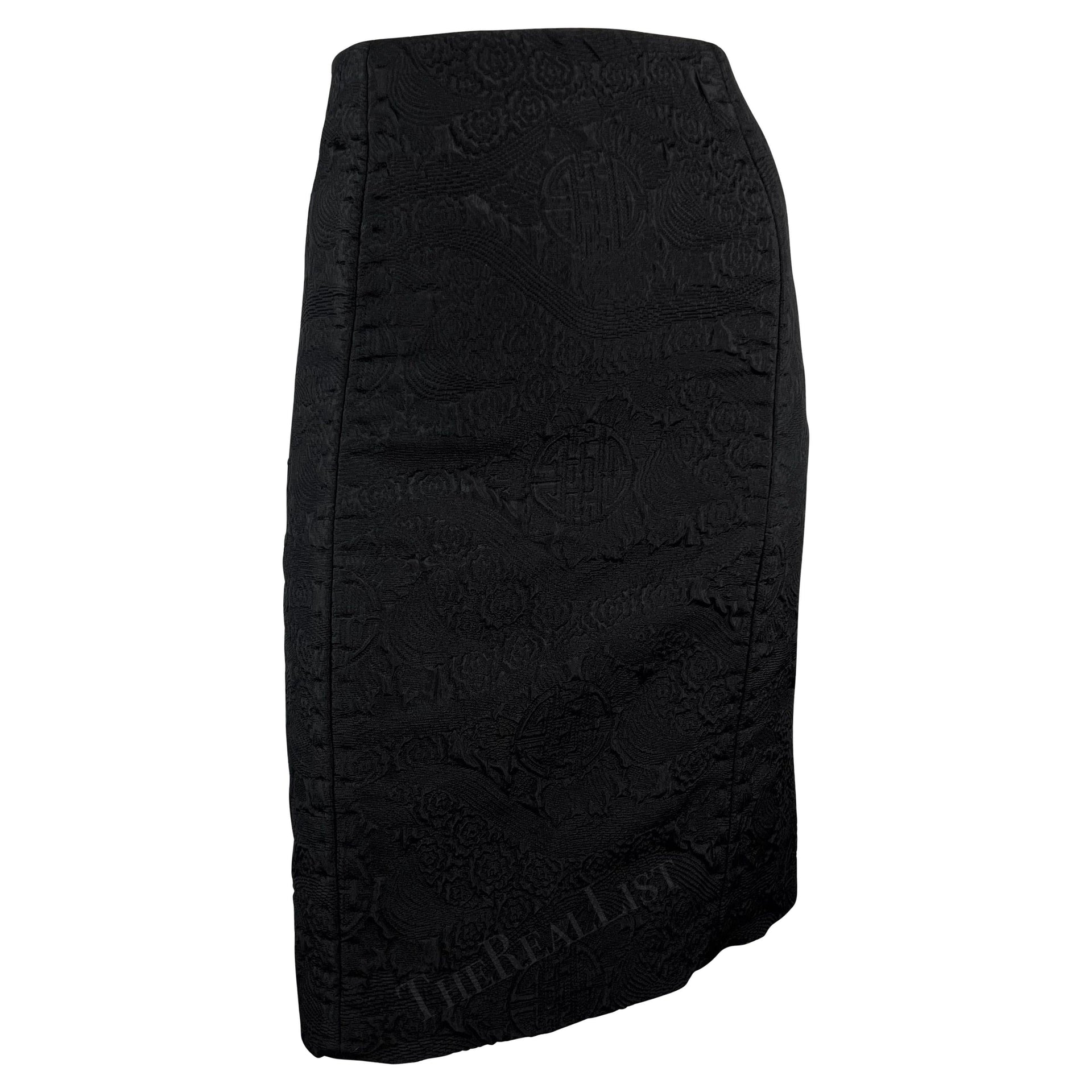 F/W 2004 Yves Saint Laurent by Tom Ford Chinoiserie Brocade Black Skirt