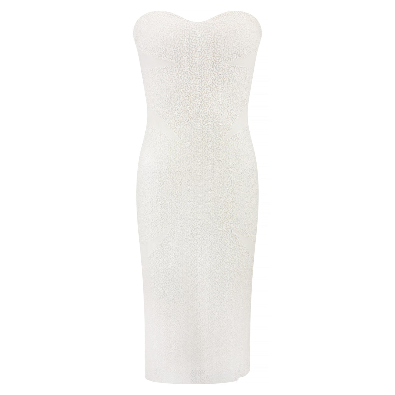 NWT S/S 2002 Gianni Versace by Donatella White Floral Lace Strapless Dress