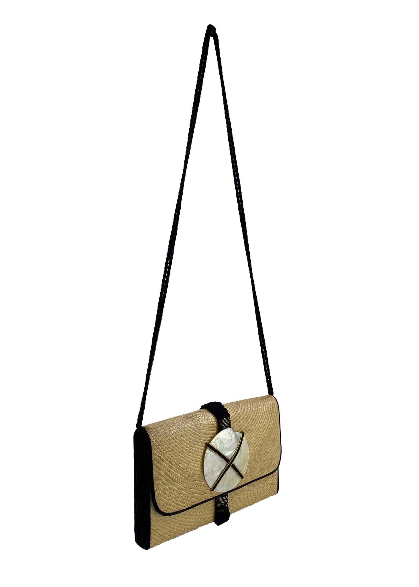 1960s Saint Laurent Rive Gauche Rattan Woven Wicker Shell Accordion Bag - RealList