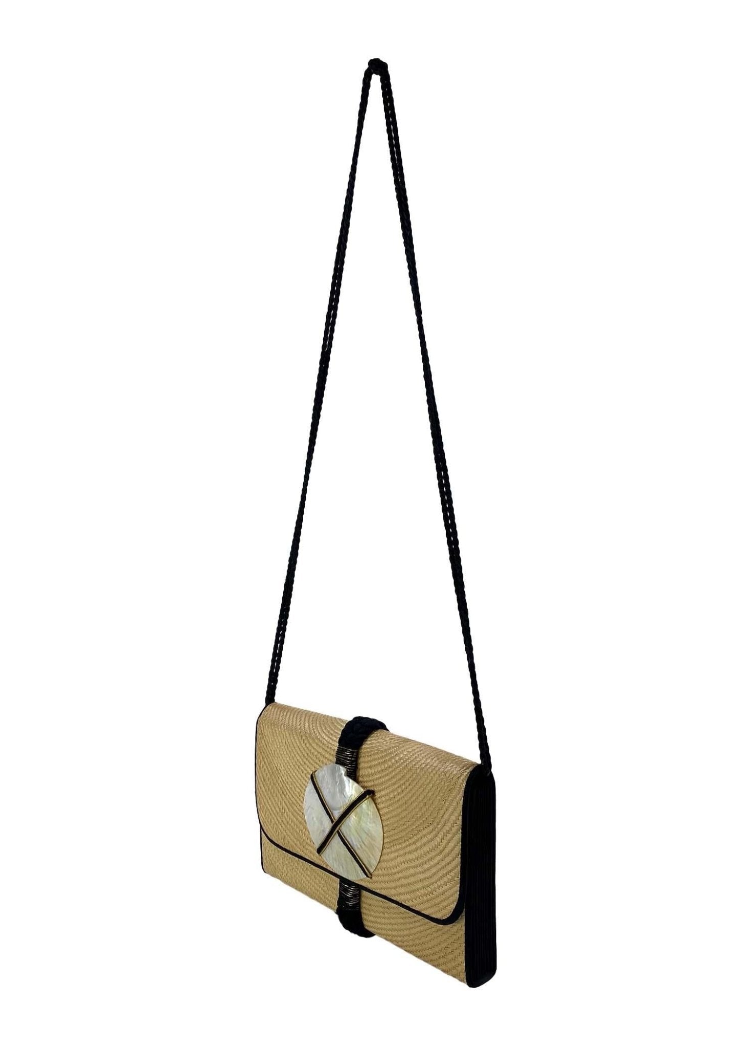 1960s Saint Laurent Rive Gauche Rattan Woven Wicker Shell Accordion Bag - RealList