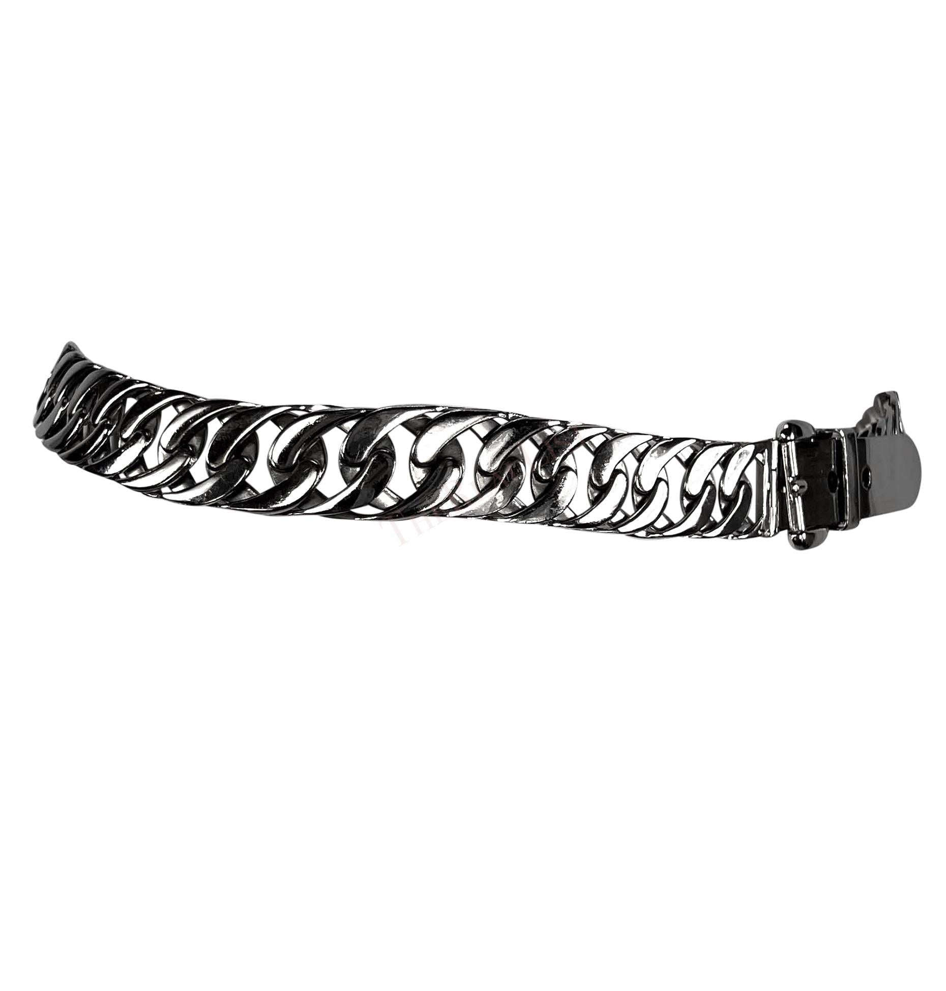 1970s Gucci Silver - Tone Metal Chain Link Waist Belt - RealList