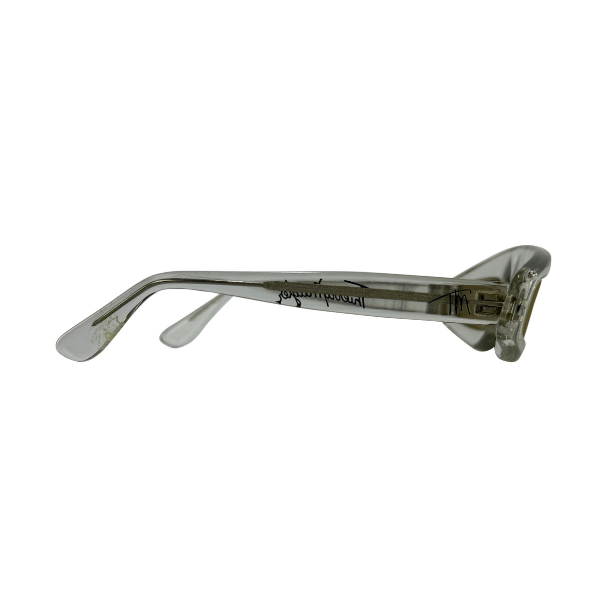 1979 Thierry Mugler Clear Shield Acrylic Amber Tinted Sunglasses - RealList