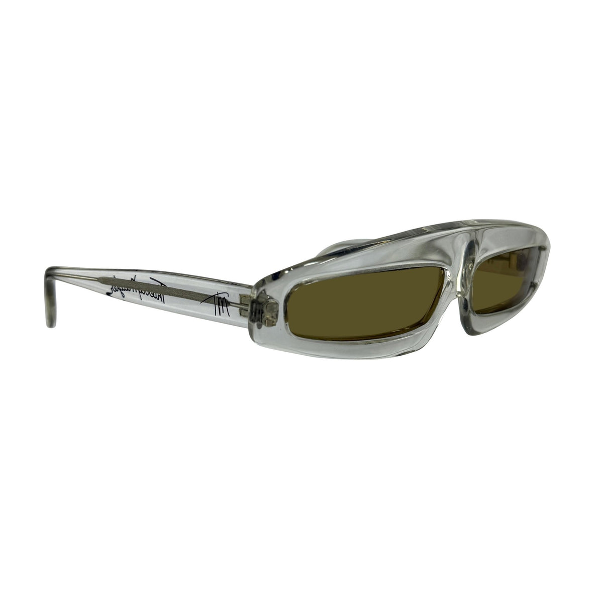 1979 Thierry Mugler Clear Shield Acrylic Amber Tinted Sunglasses - RealList