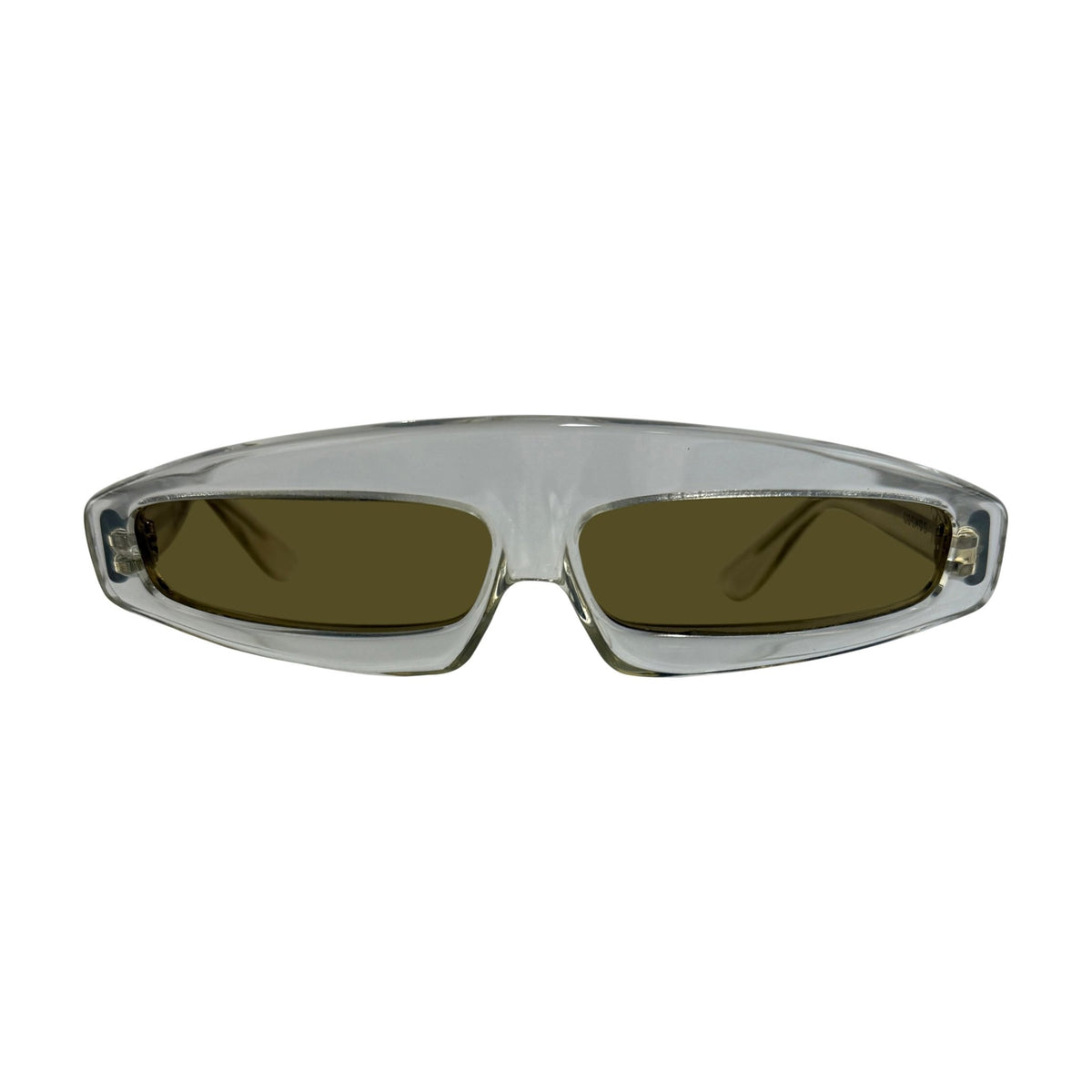 1979 Thierry Mugler Clear Shield Acrylic Amber Tinted Sunglasses - RealList
