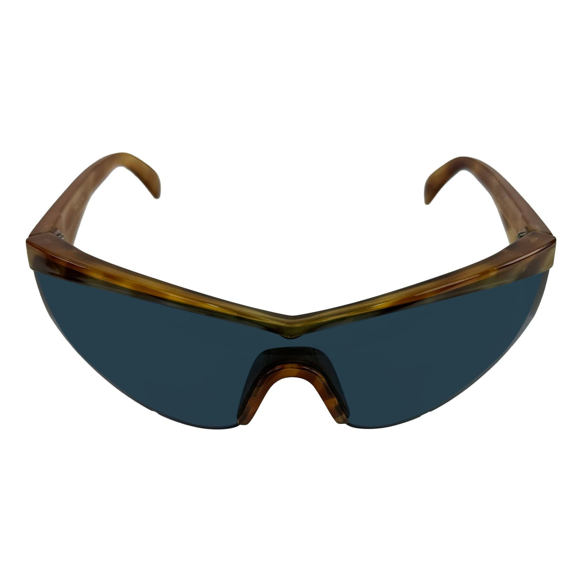 1980s Gianni Versace Light Tortoise Shell Oversized Shield Sunglasses - RealList