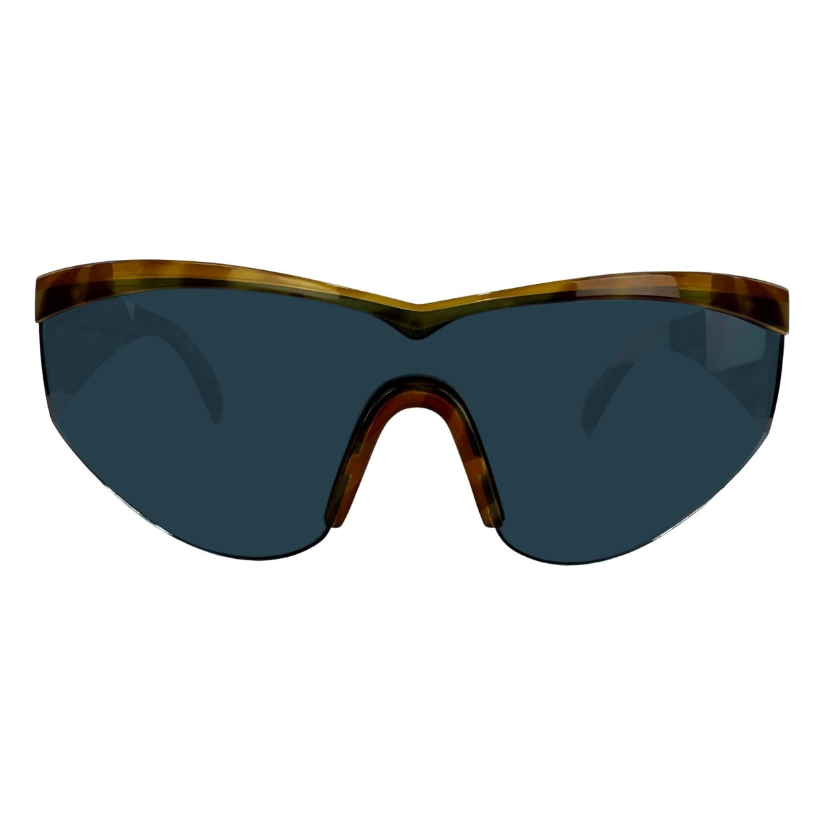 1980s Gianni Versace Light Tortoise Shell Oversized Shield Sunglasses - RealList