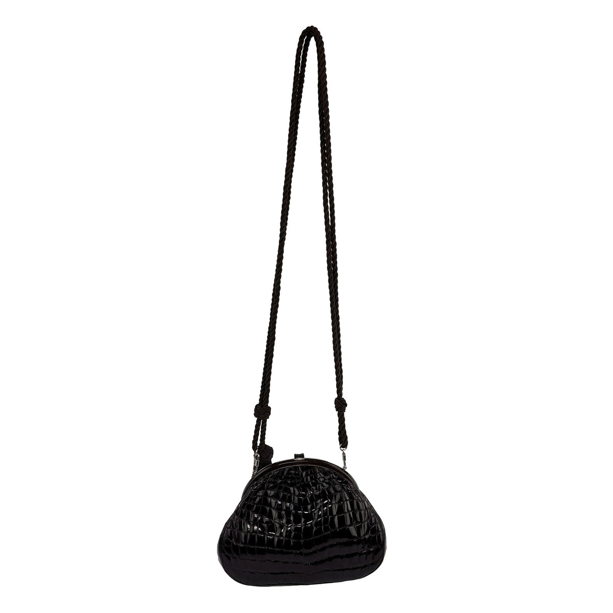 1980s Gucci Dark Brown Genuine Crocodile Convertible Evening Bag - RealList