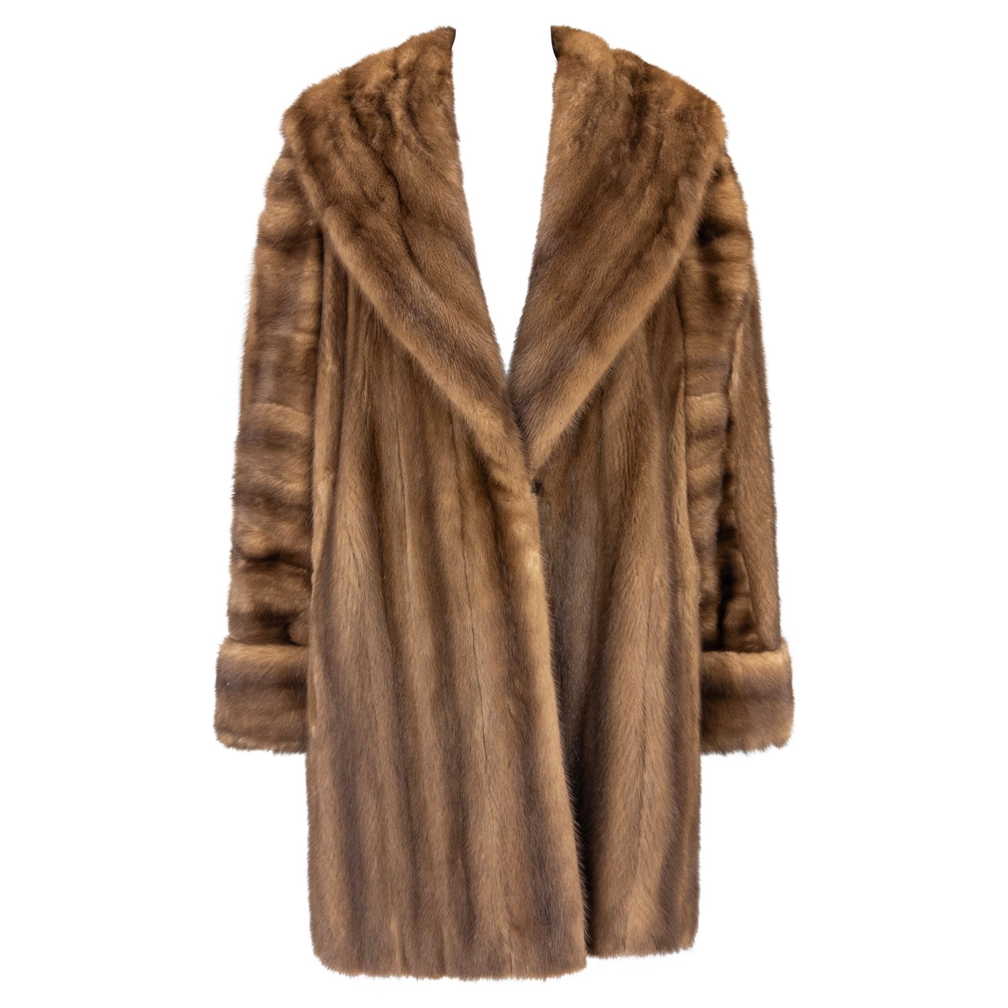 1980s Karl Lagerfeld Honey Brown Genuine Mink Oversized Coat - RealList
