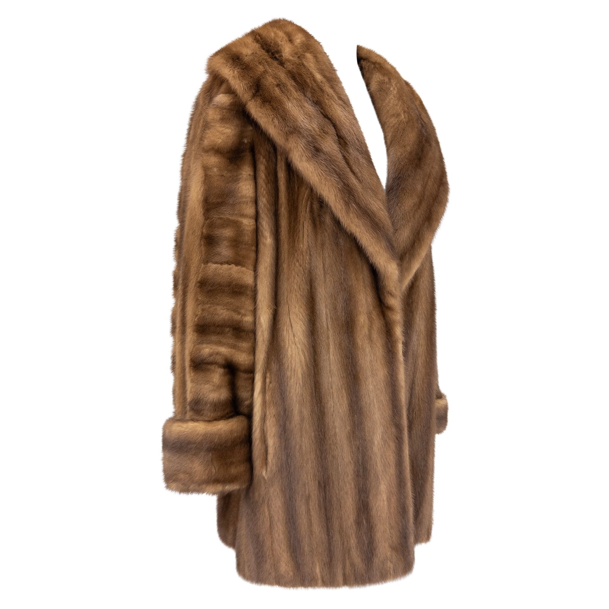 1980s Karl Lagerfeld Honey Brown Genuine Mink Oversized Coat - RealList