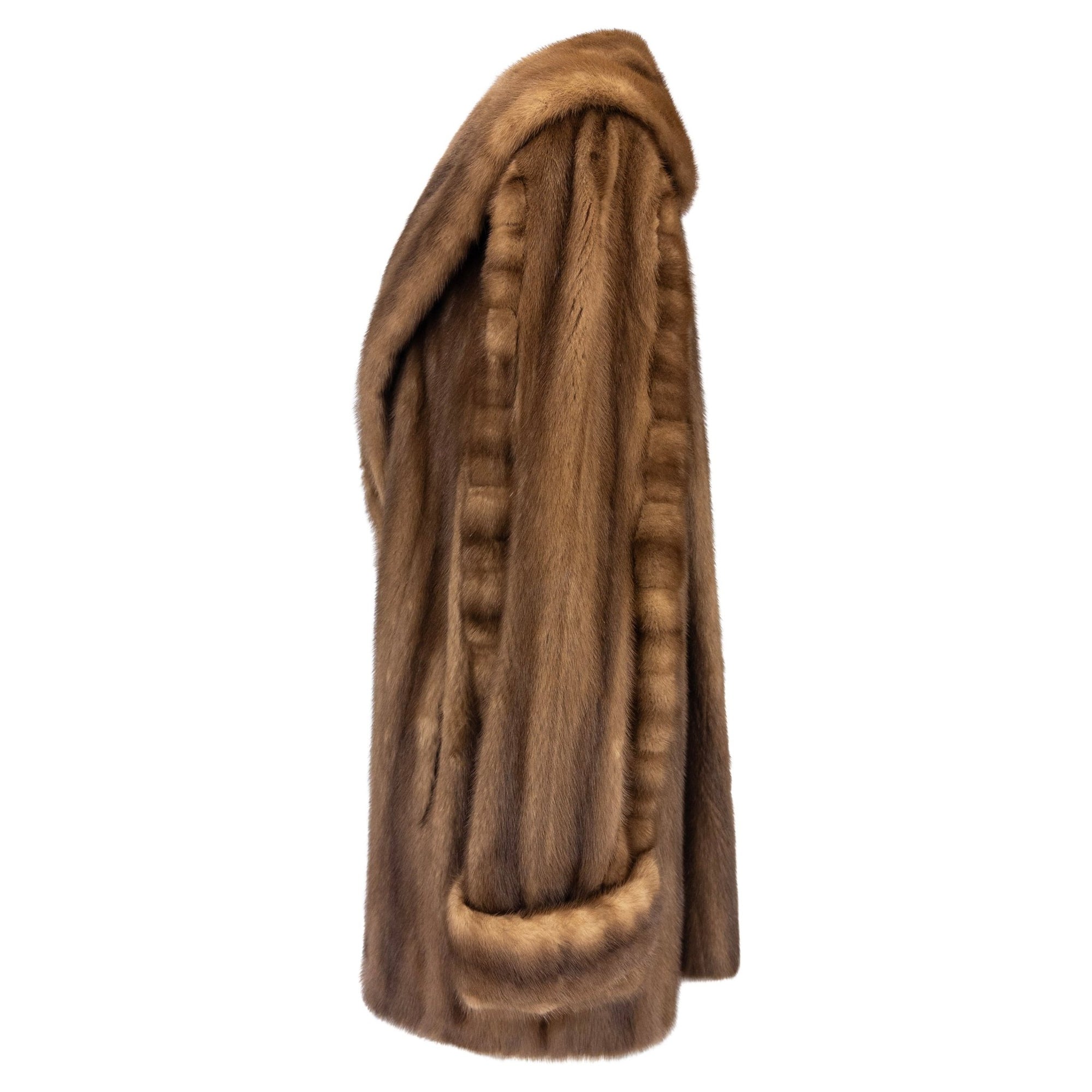 1980s Karl Lagerfeld Honey Brown Genuine Mink Oversized Coat - RealList