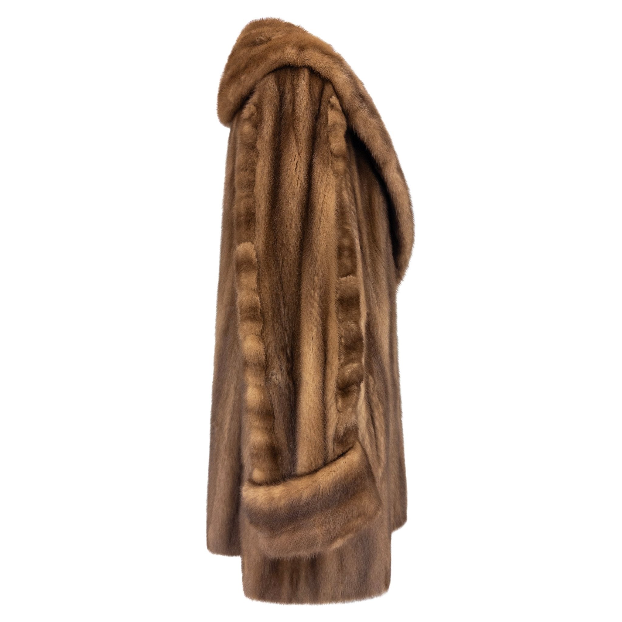 1980s Karl Lagerfeld Honey Brown Genuine Mink Oversized Coat - RealList