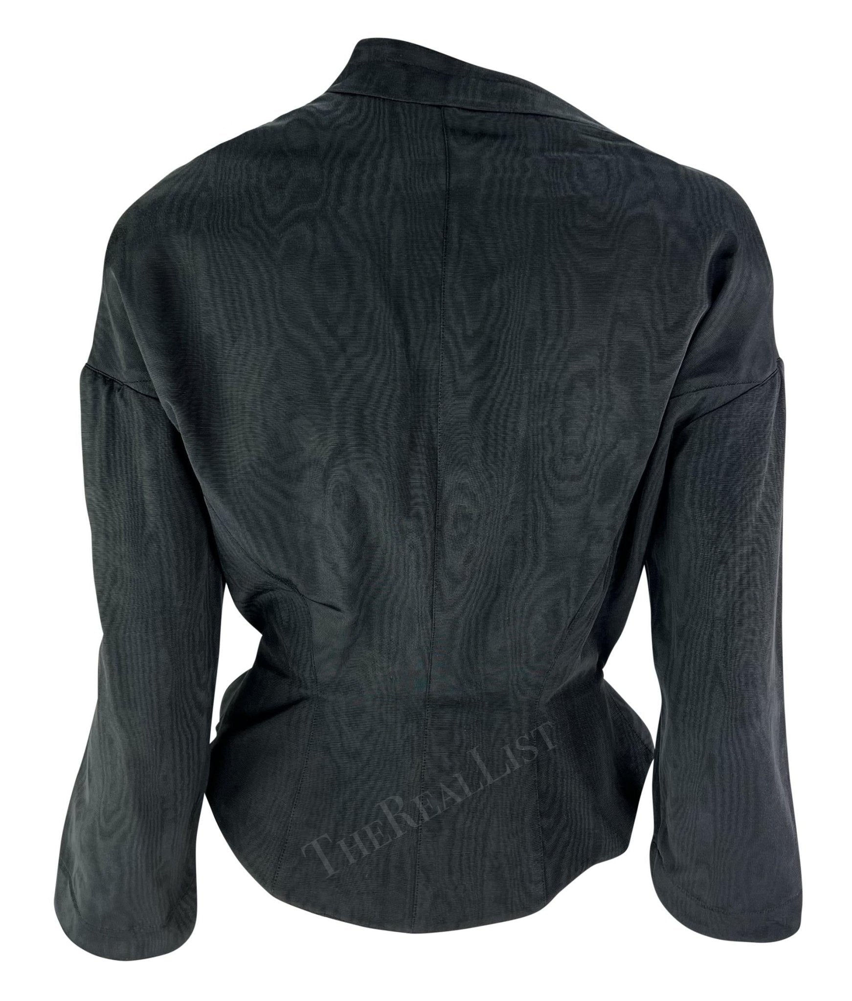 1980s Thierry Mugler Asymmetric Navy Blazer Jacket - RealList